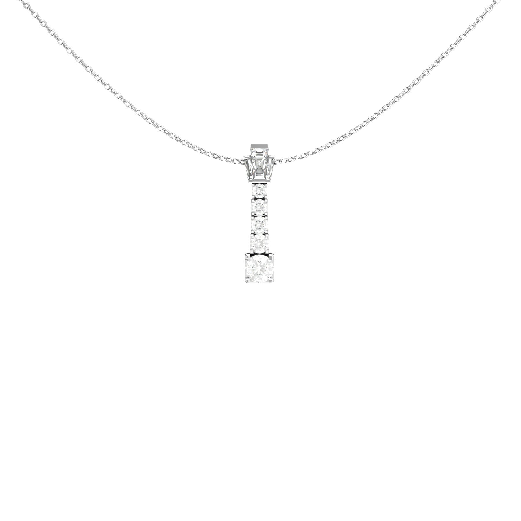 kira pendant, natural round diamonds, 18 K white gold, weight about 4,0 g (0.14 oz) length 21 mm