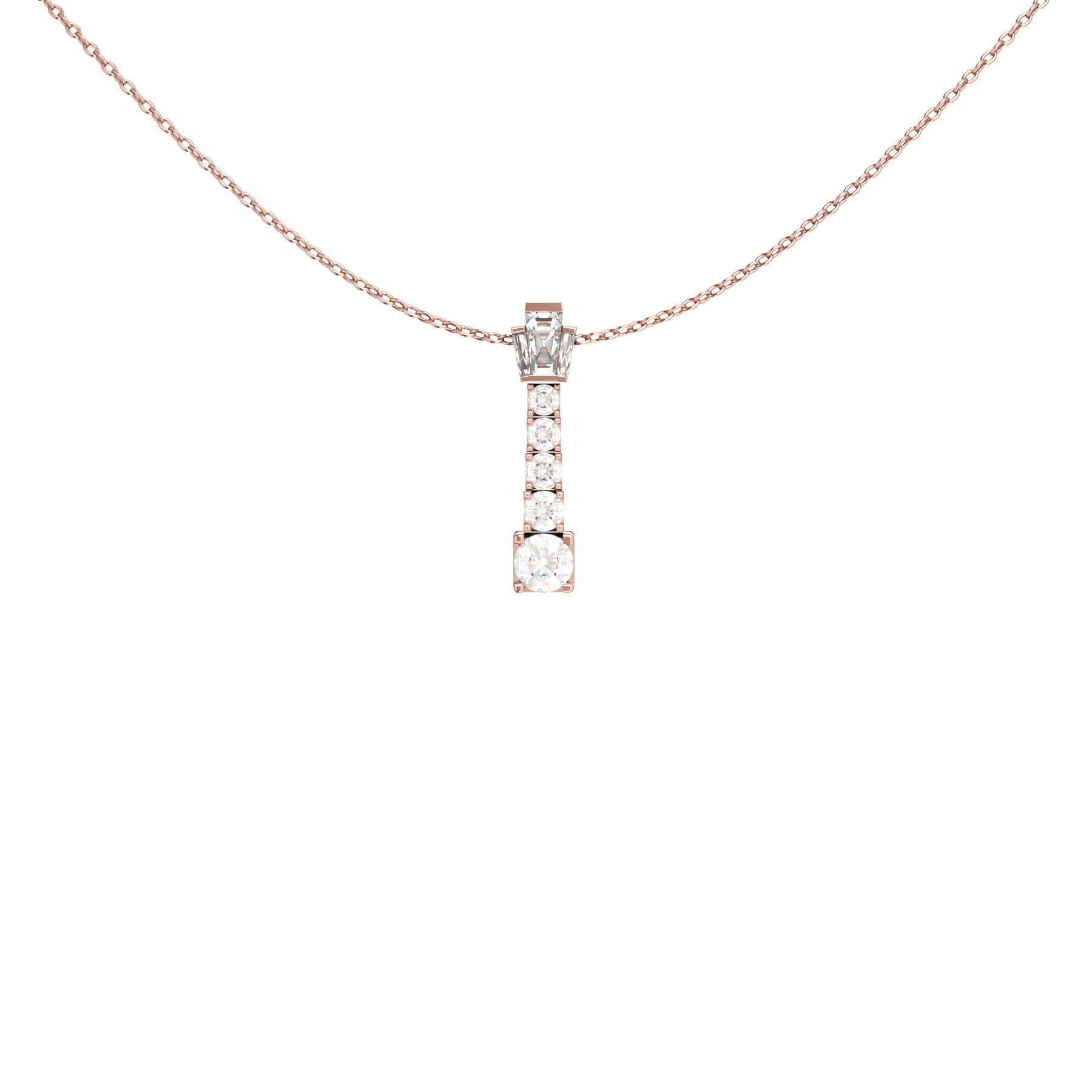 kira pendant, natural round diamonds, 18 K pink gold, weight about 4,0 g (0.14 oz) length 21 mm