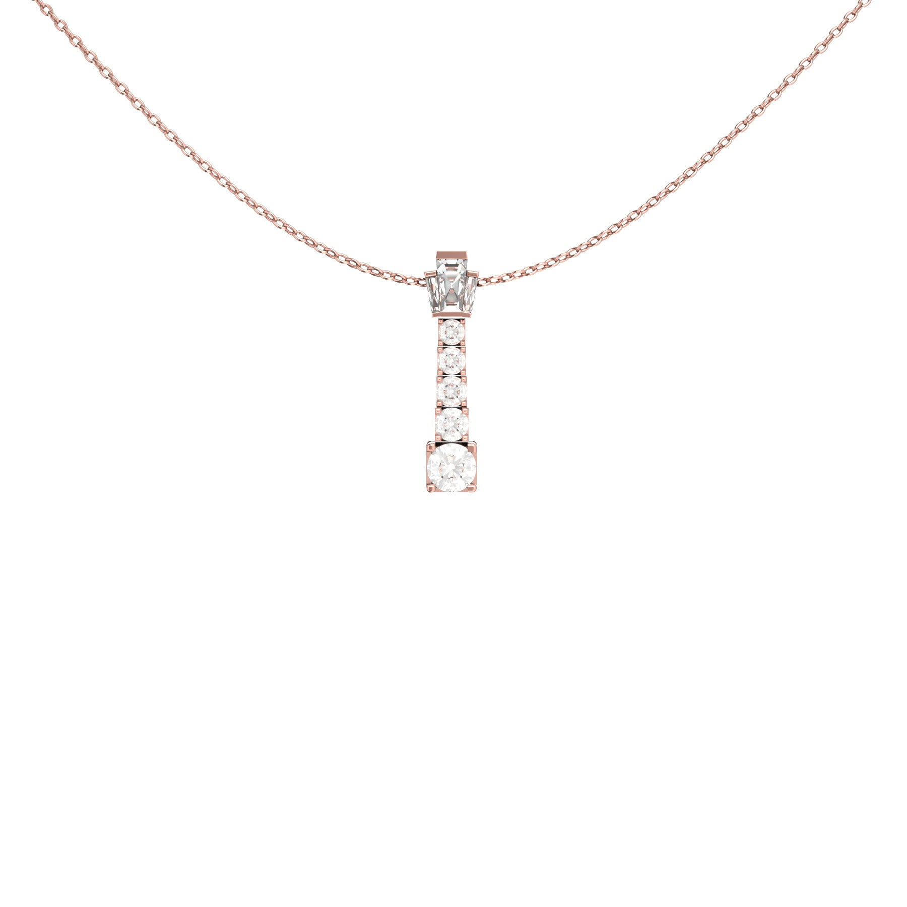kira pendant, natural round diamonds, 18 K pink gold, weight about 4,0 g (0.14 oz) length 21 mm