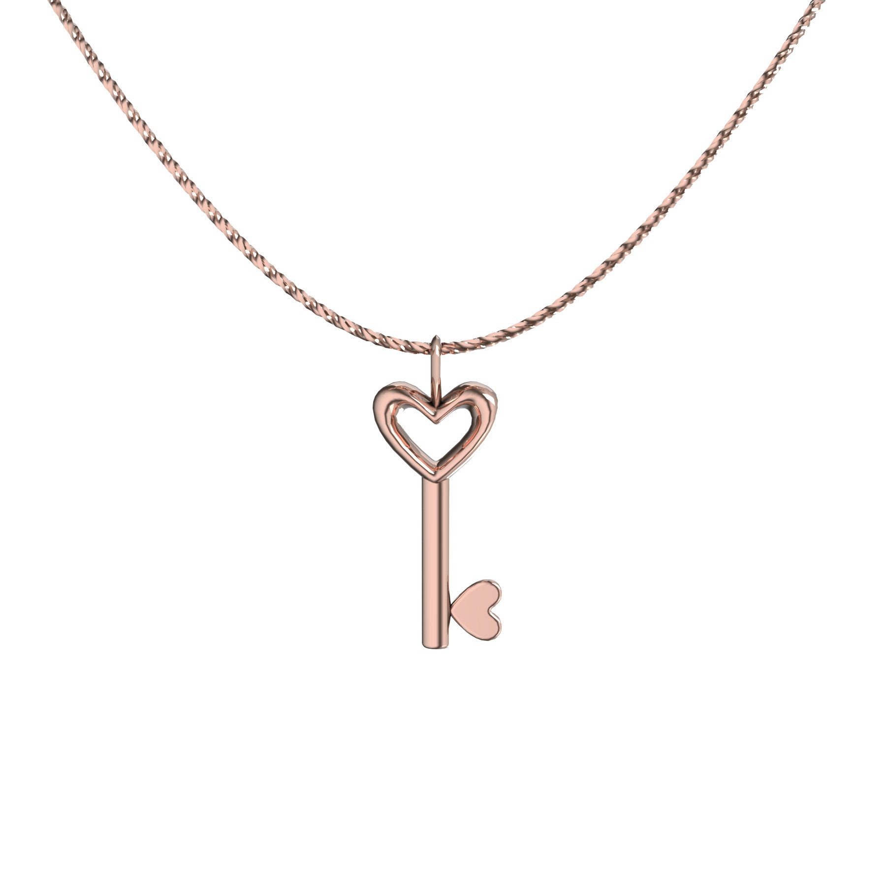 key pendant, 18 k pink gold, weight about 4,2 g (0.15 oz), size 31,9x13,1x4,8 mm