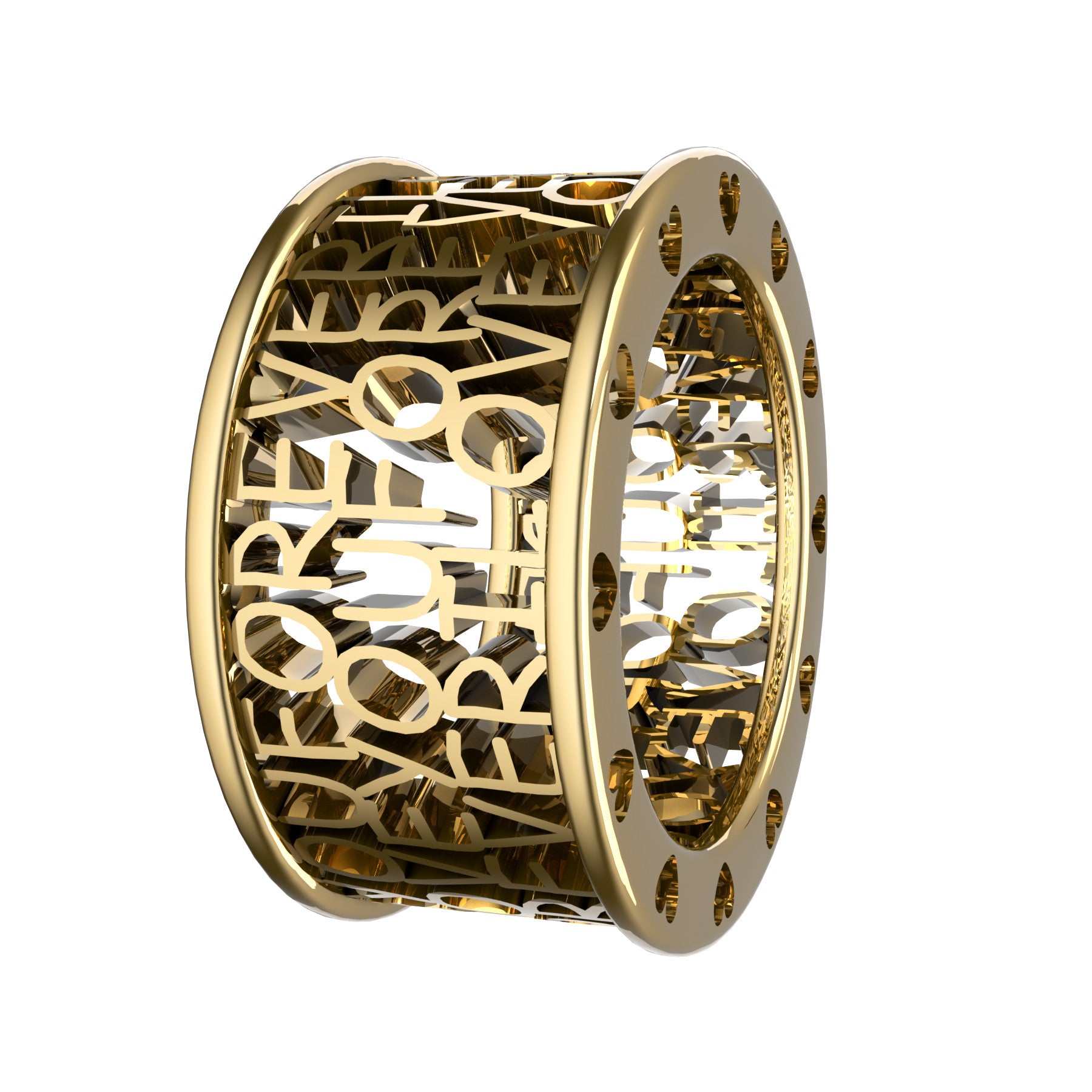  I love you forever ring, 18 k yellow gold, weight about 10,00 g. (0,35 oz), width 11,5 mm
