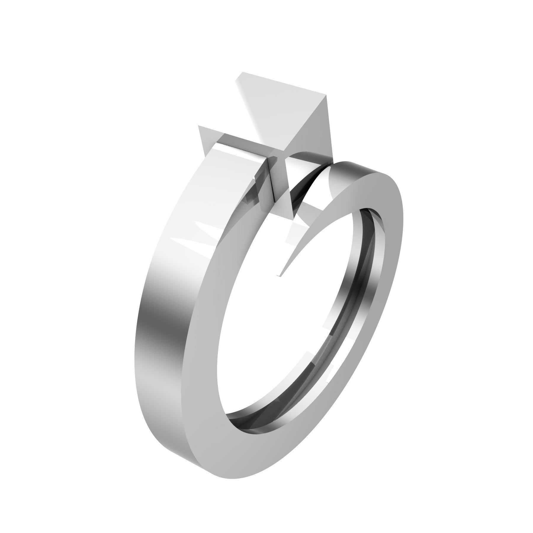 lucky Nail Ring, 18 karat white gold weight  about 8,30 g (0,29 oz); width 8,70 mm