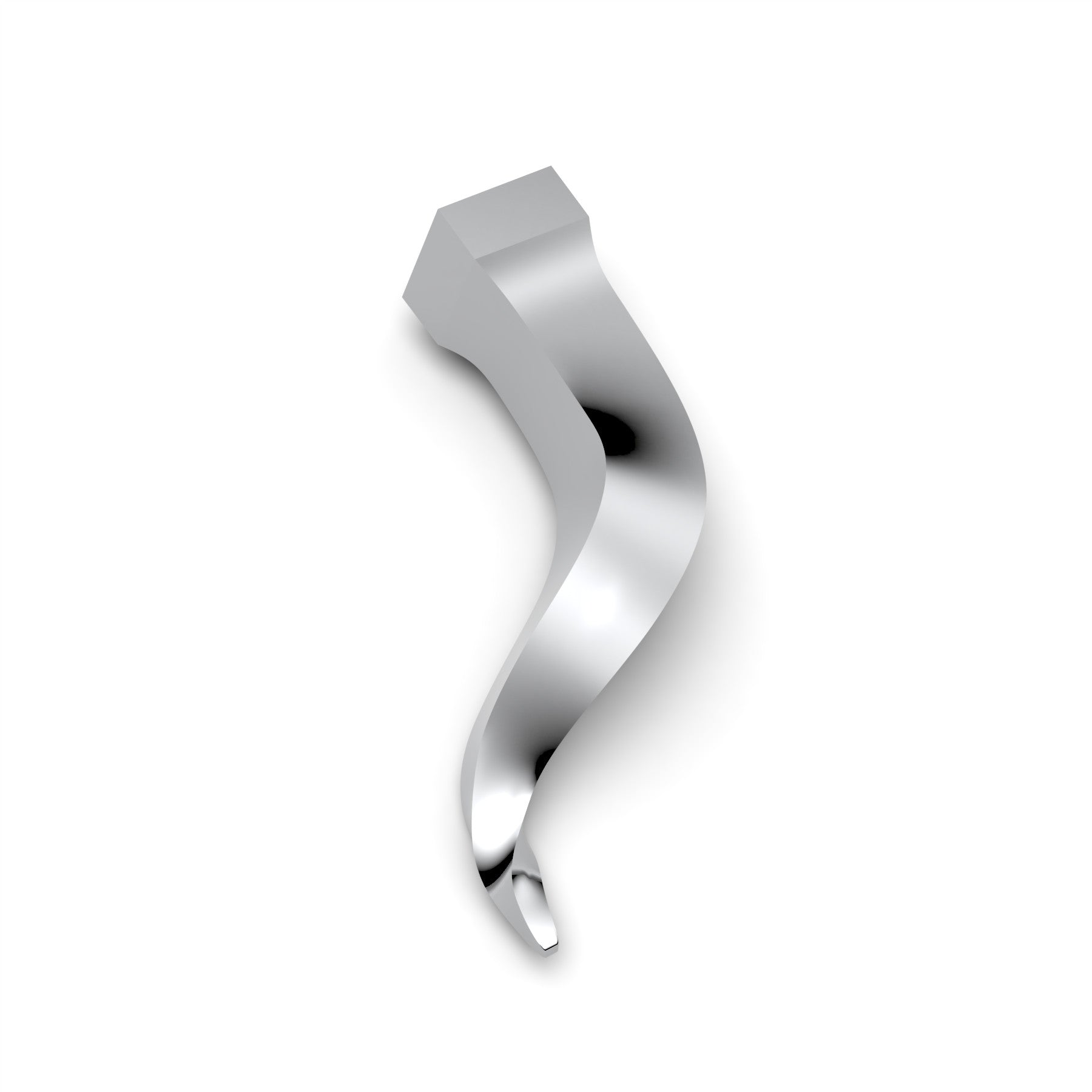 square nail-shape lucky horn, weight about 360 g. (12.7 oz) width 25 mm max length 135 mm