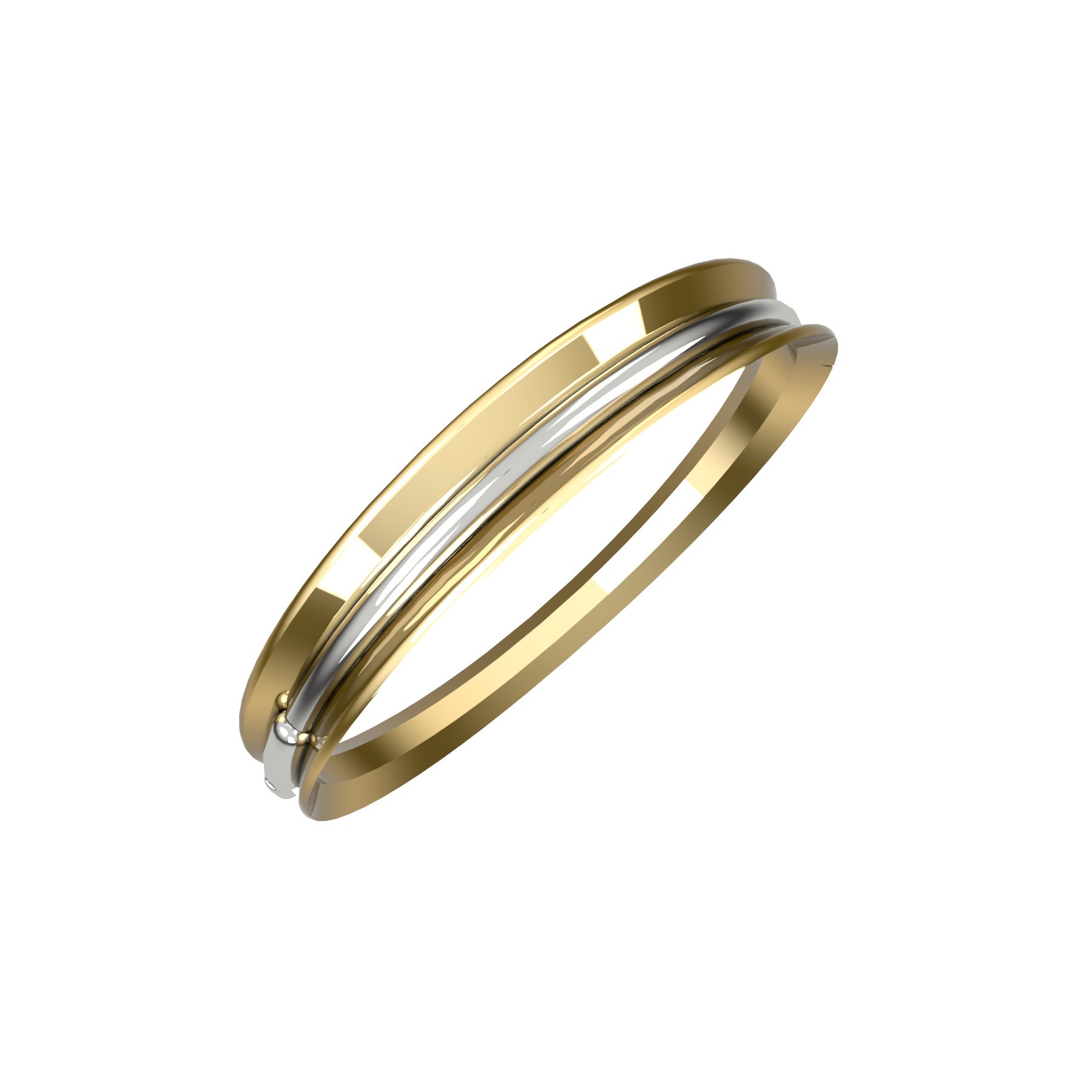 bobo rigid bracelet, 18 K yellow and white gold, weight about 26,5 to 49,4 g (0.93 to 1.74 oz); width 13,0 mm max