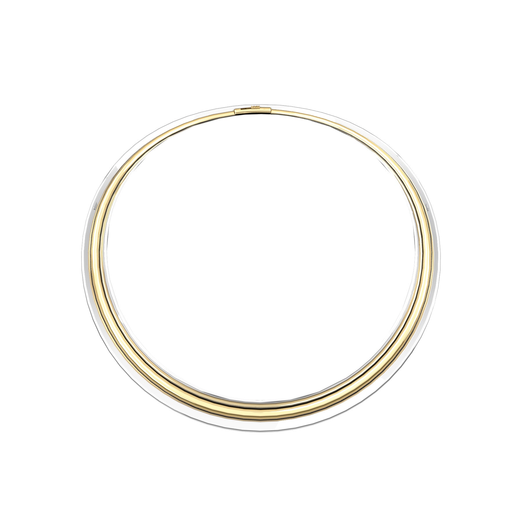 bobo rigid necklace, 18 K white and yellow gold, weight about 90 to 98,5 g. (3.17 to 3.47 oz) width 13,7 mm max