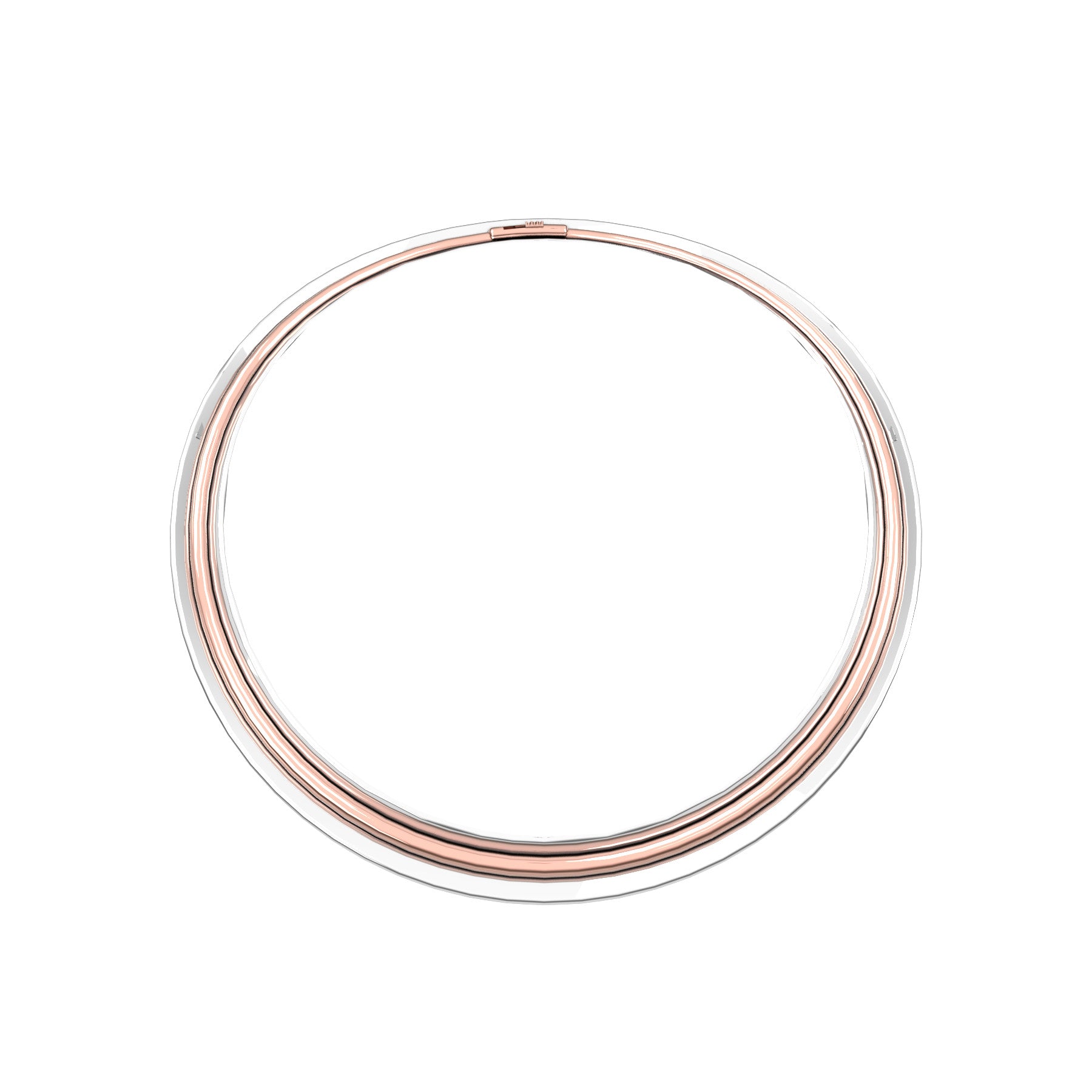 bobo rigid necklace, 18 K white and pink gold, weight about 90 to 98,5 g. (3.17 to 3.47 oz) width 13,7 mm max