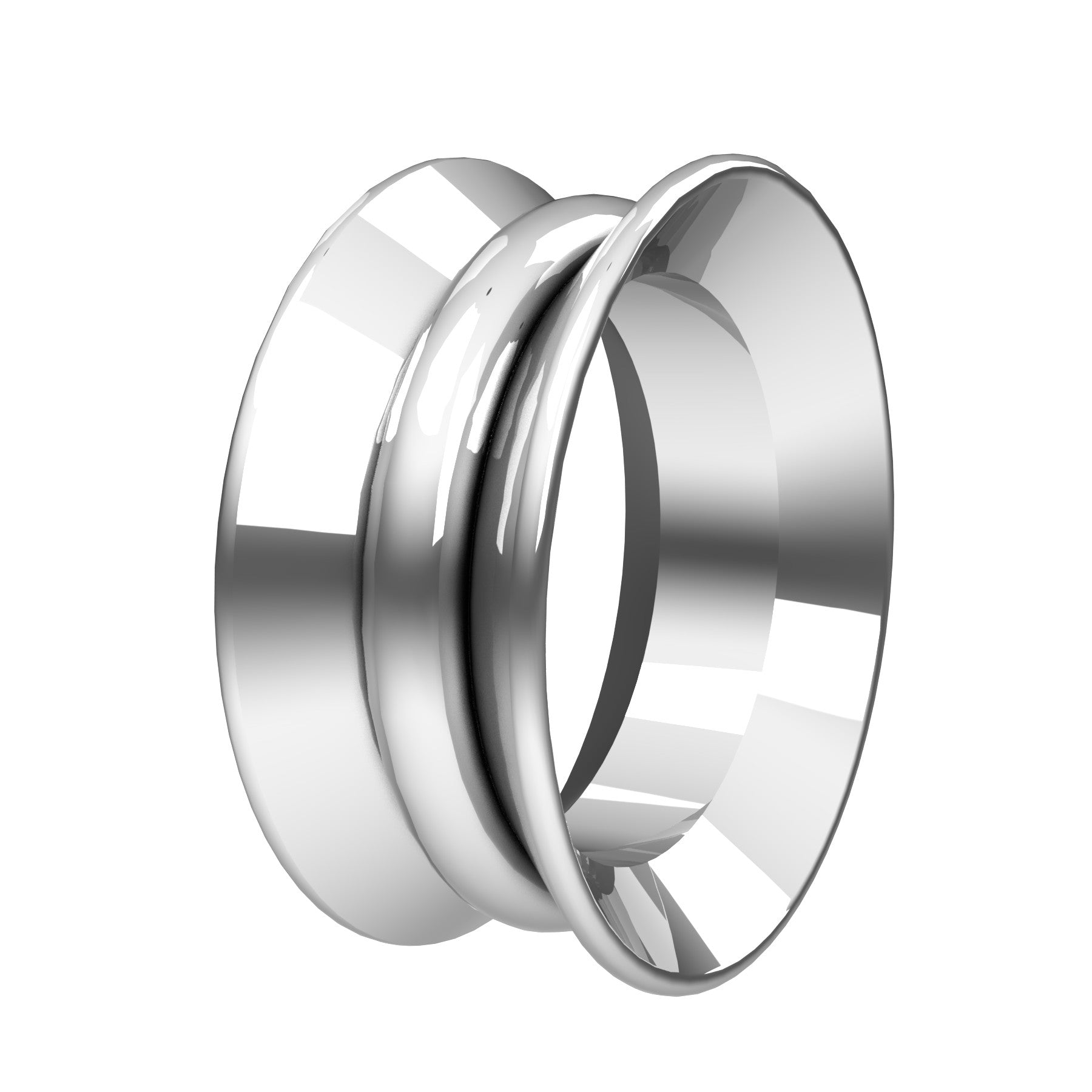 bobo band ring, sterling silver, weight about 7,0 g (0.25 oz); width 9,60 mm
