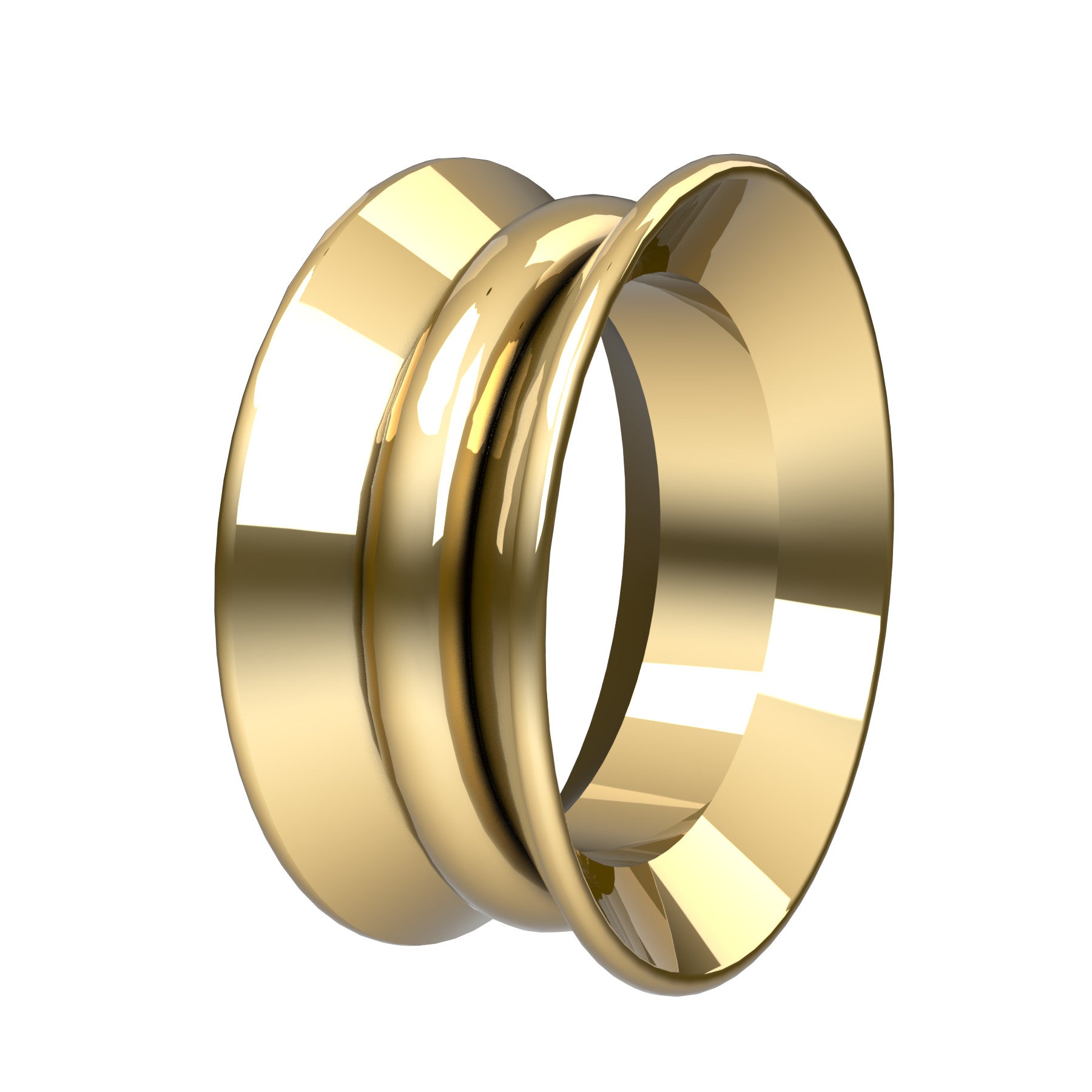 bobo band ring, 18 k yellow gold, weight about 10,5 g (0,37 oz); width 9,60 mm