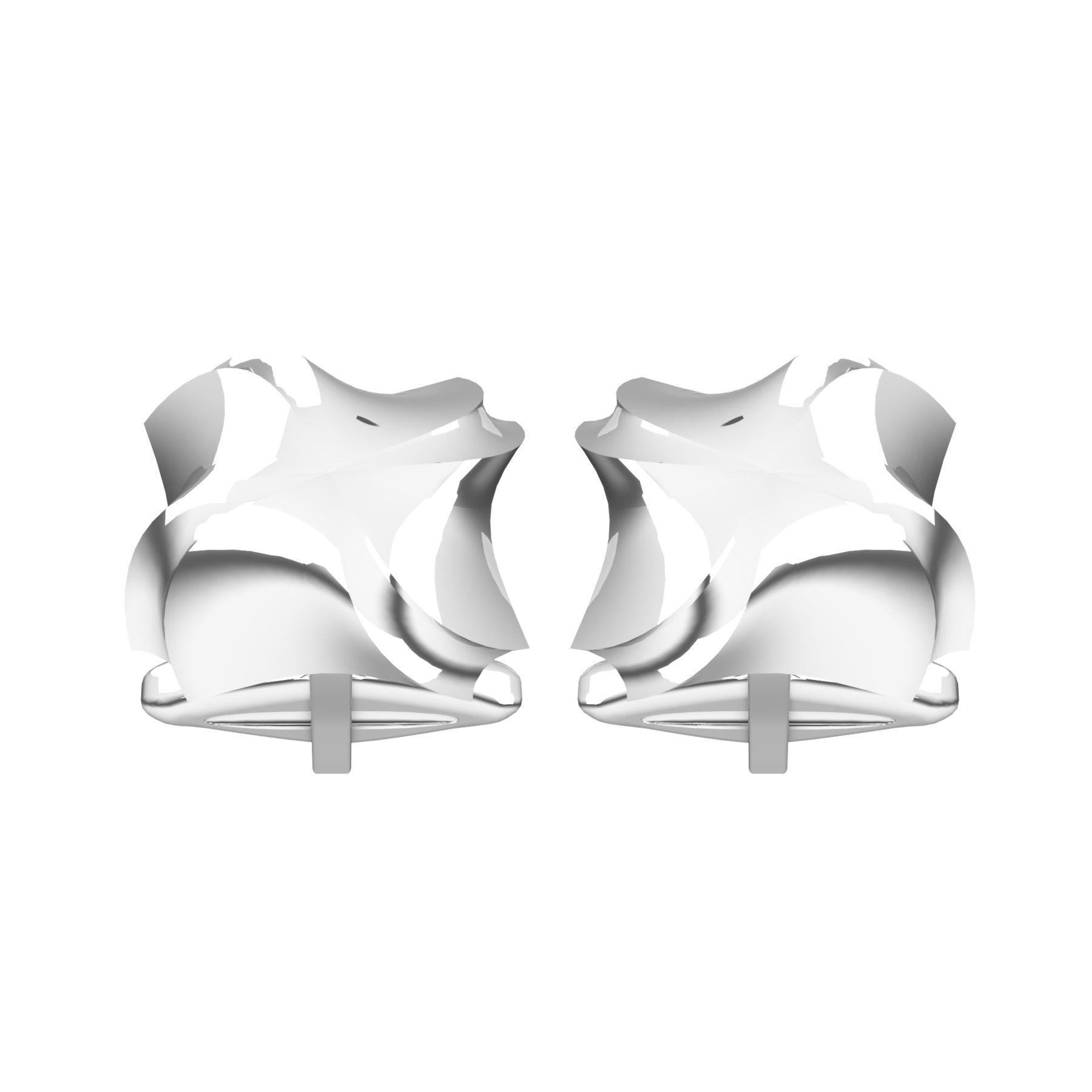 domed square cufflinks, sterling silver, weight about 6,0 g (0.21 oz), size 15x15x4 mm max 