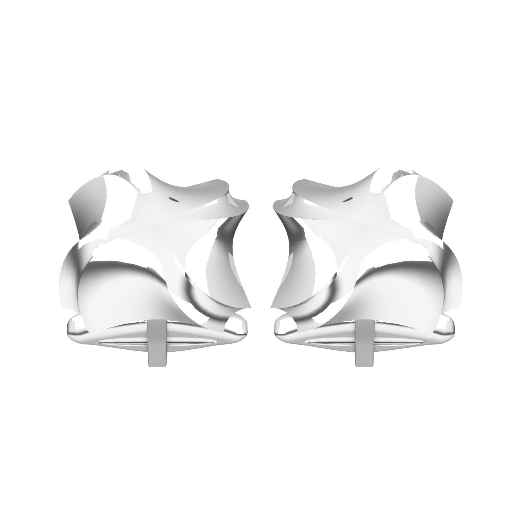 domed square cufflinks, sterling silver, weight about 6,0 g (0.21 oz), size 15x15x4 mm max