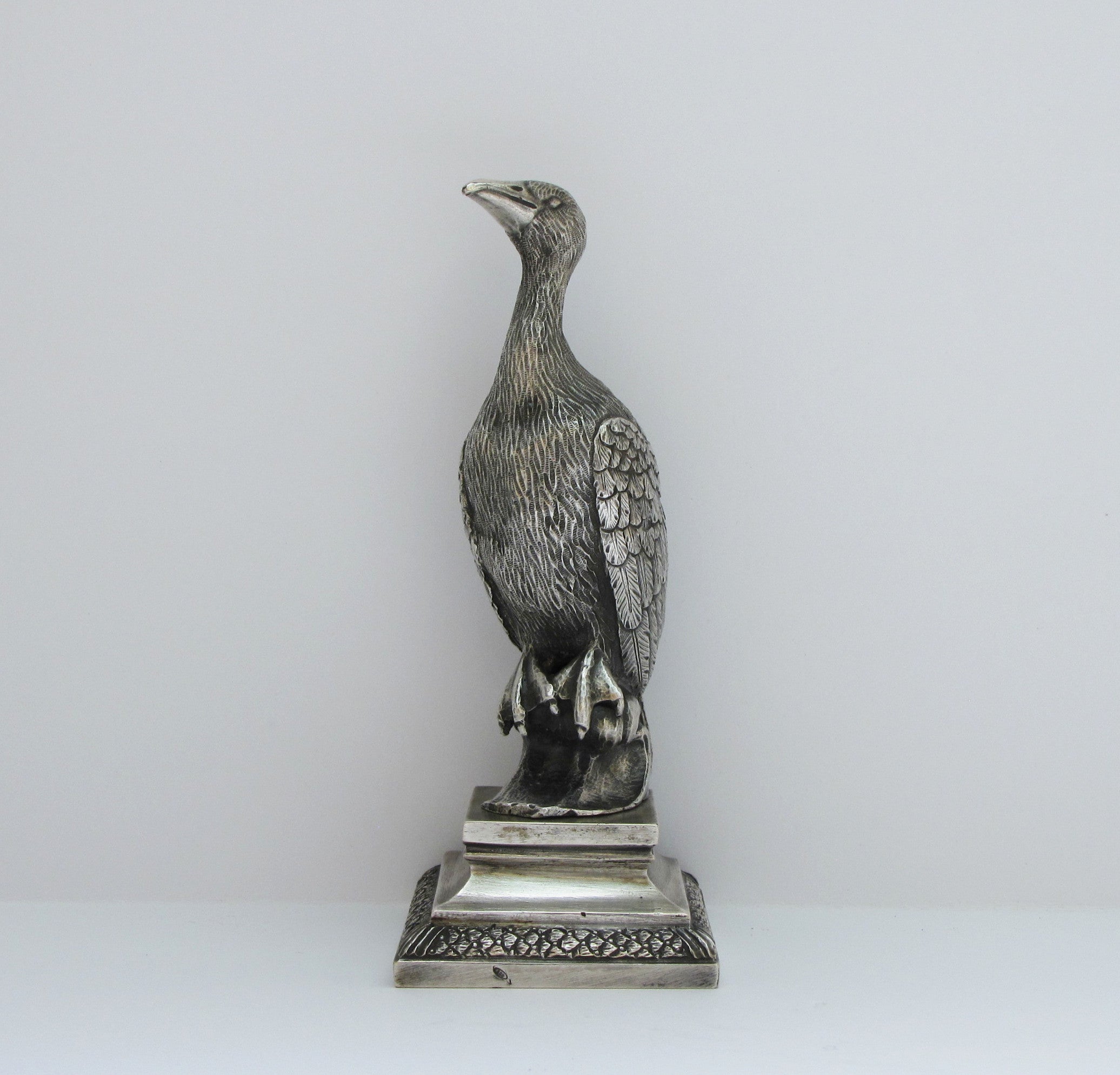 silver cormorant,  weight about 294 g. (10.37 oz), height 130 mm