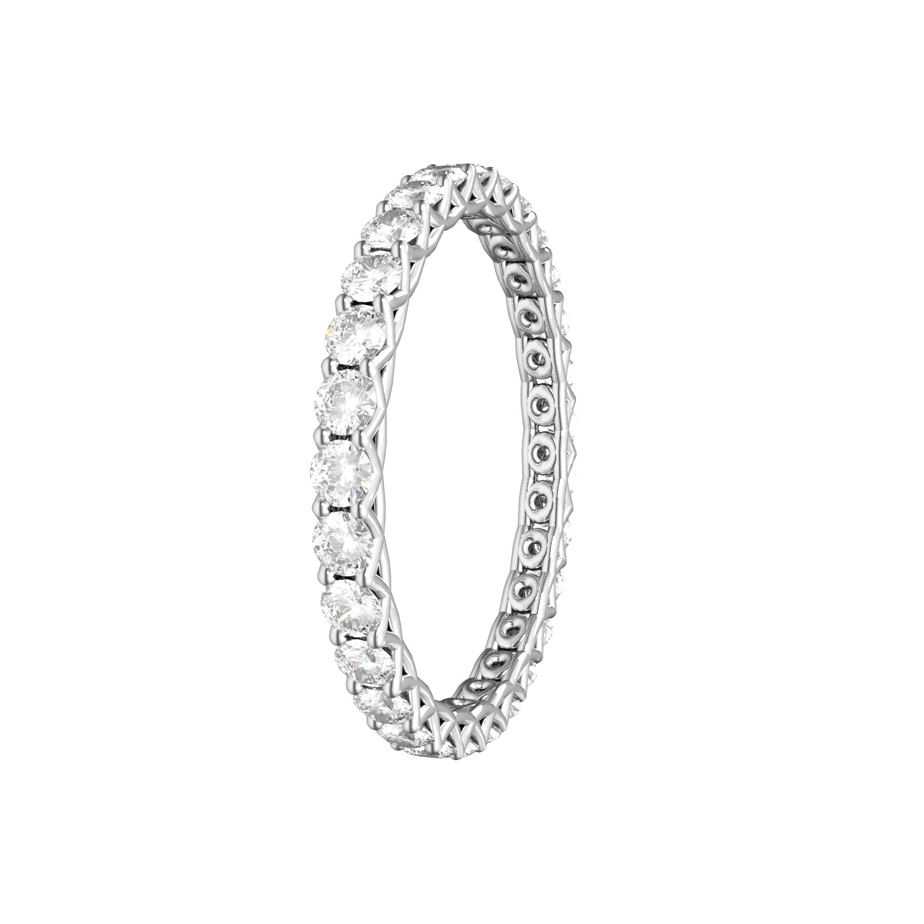 sweet hearts wedding band, 18 K white gold, 0,03 natural diamonds, weight about 1,2 g. (0.04 oz), width 2,00 mm