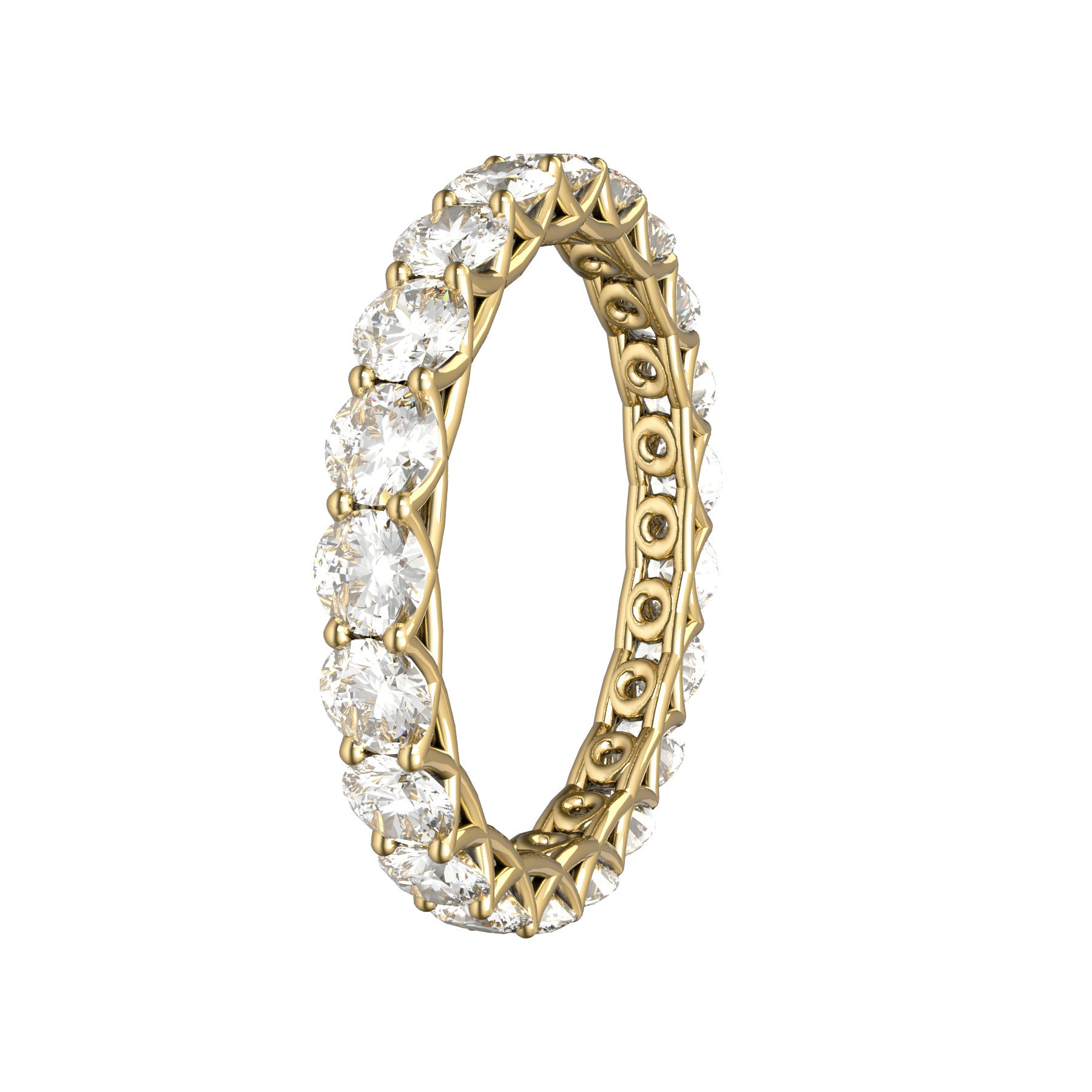 sweet hearts wedding band, 18 K yellow gold, 0,10 natural diamonds, weight about 1,90 g. (0.07 oz), width 3,00 mm