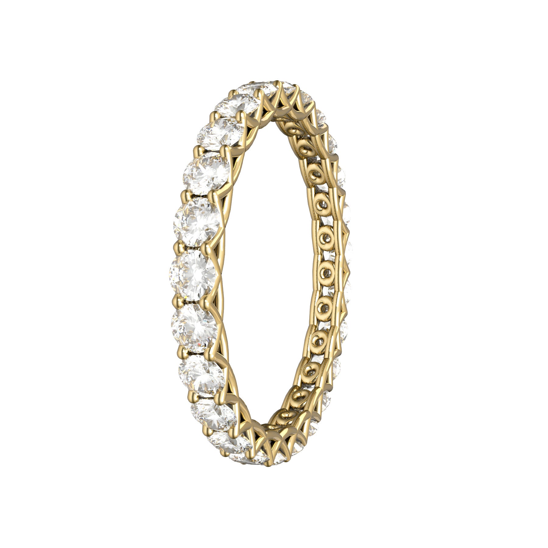 sweet hearts wedding band, 18 K yellow gold, 0,05 natural diamonds, weight about 1,40 g. (0.05 oz), width 2,40 mm