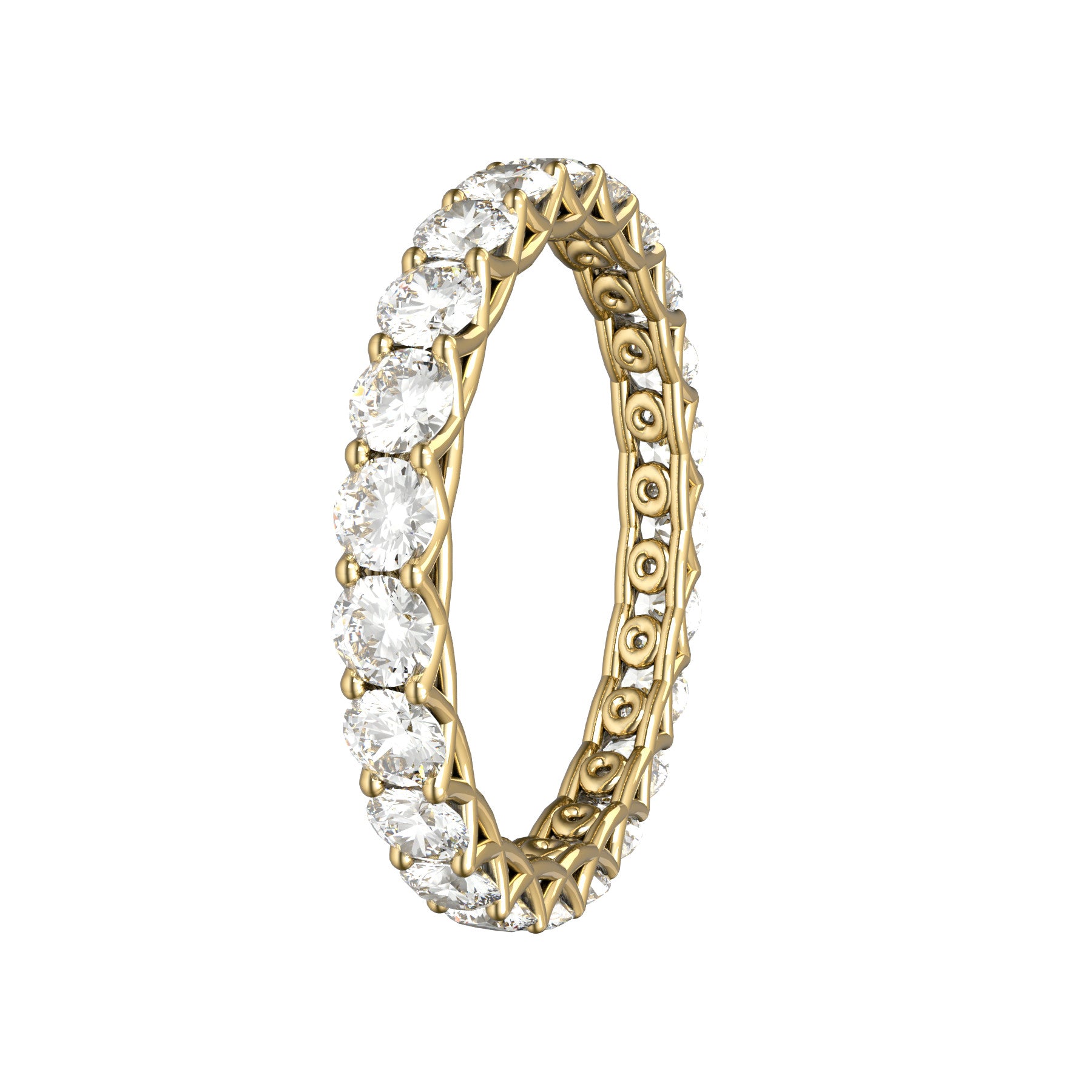 sweet hearts wedding band, 18 K yellow gold, 0,07 natural diamonds, weight about 1,50 g. (0.05 oz), width 2,65 mm