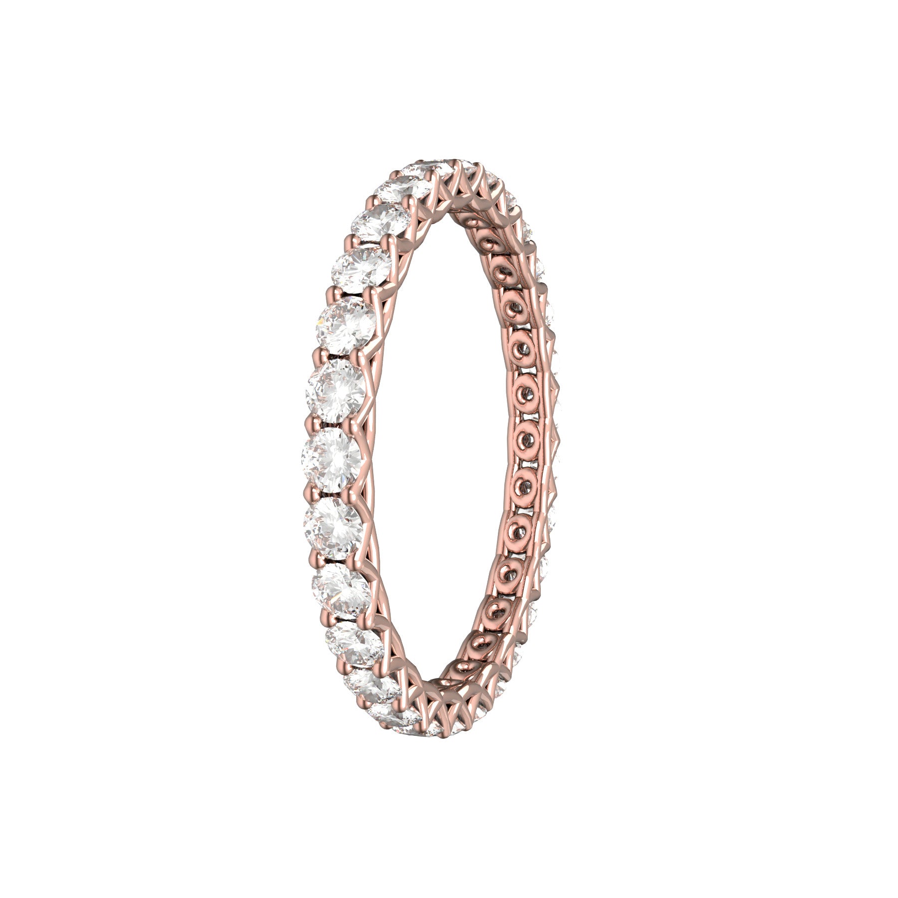 sweet hearts wedding band, 18 K pink gold, 0,03 natural diamonds, weight about 1,2 g. (0.04 oz), width 2,00 mm
