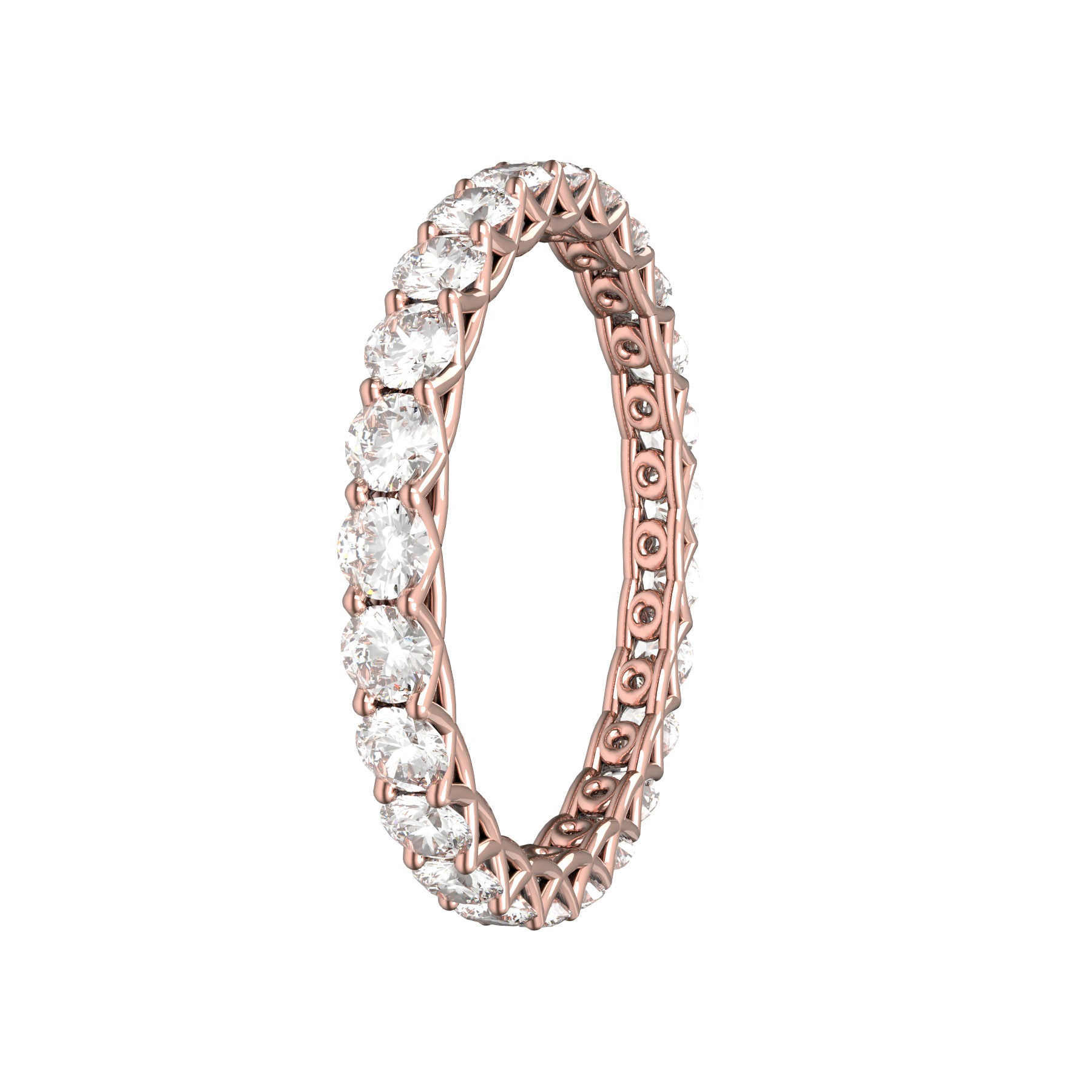 sweet hearts wedding band, 18 K pink gold, 0,05 natural diamonds, weight about 1,40 g. (0.05 oz), width 2,40 mm