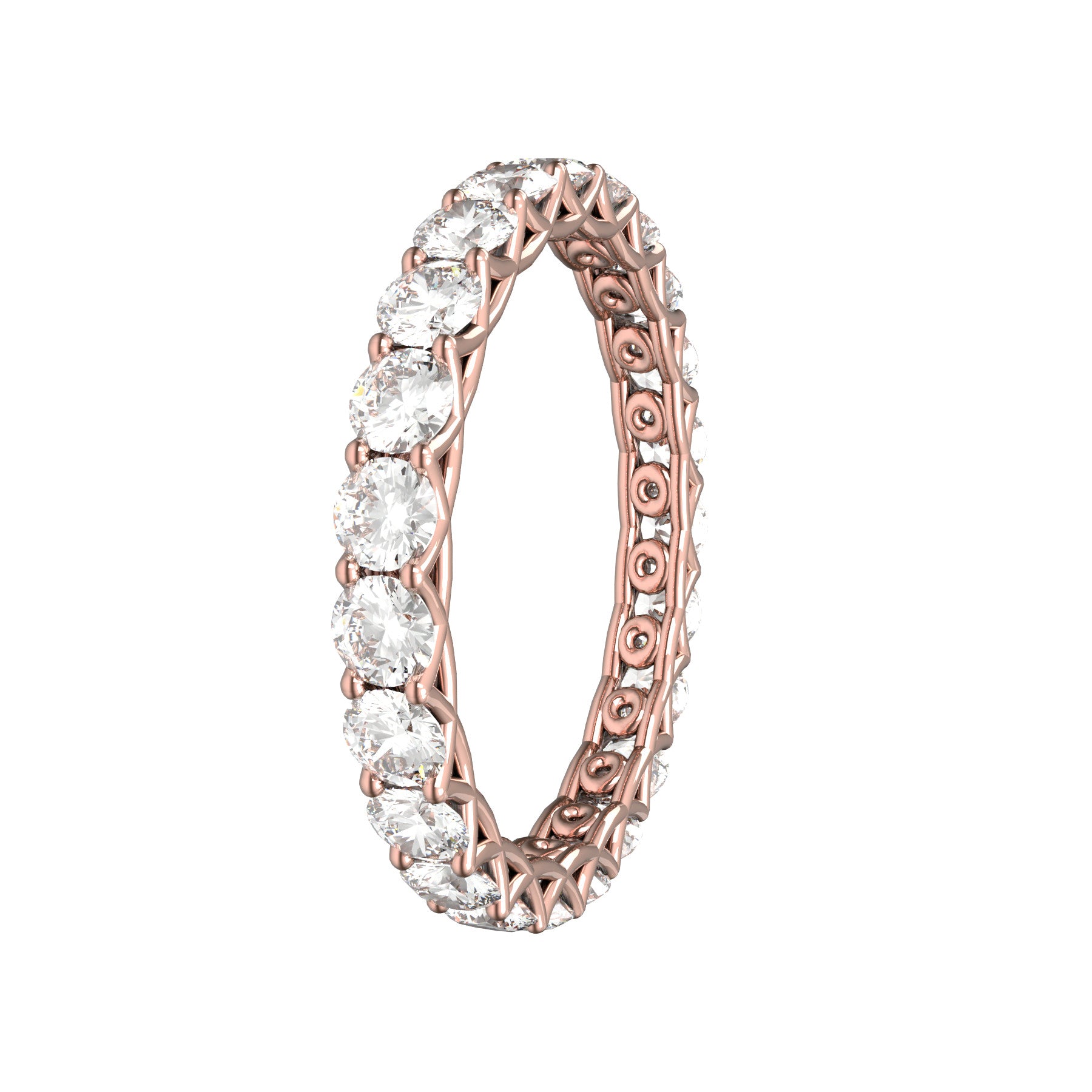 sweet hearts wedding band, 18 K pink gold, 0,07 natural diamonds, weight about 1,50 g. (0.05 oz), width 2,65 mm