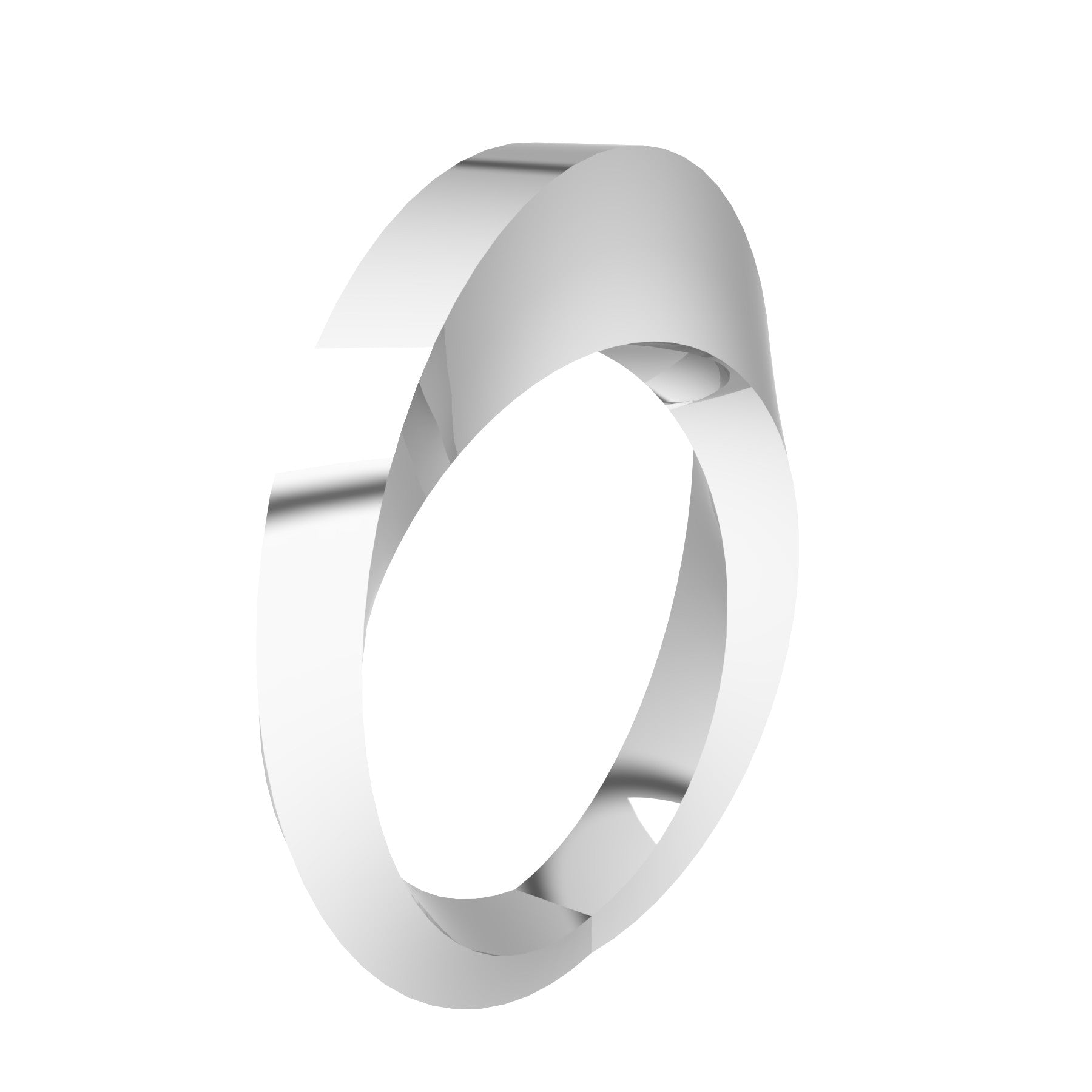 crazy ribbon ring, 18 K white gold, weight about 11,7 g (0.41 oz) width 3 mm