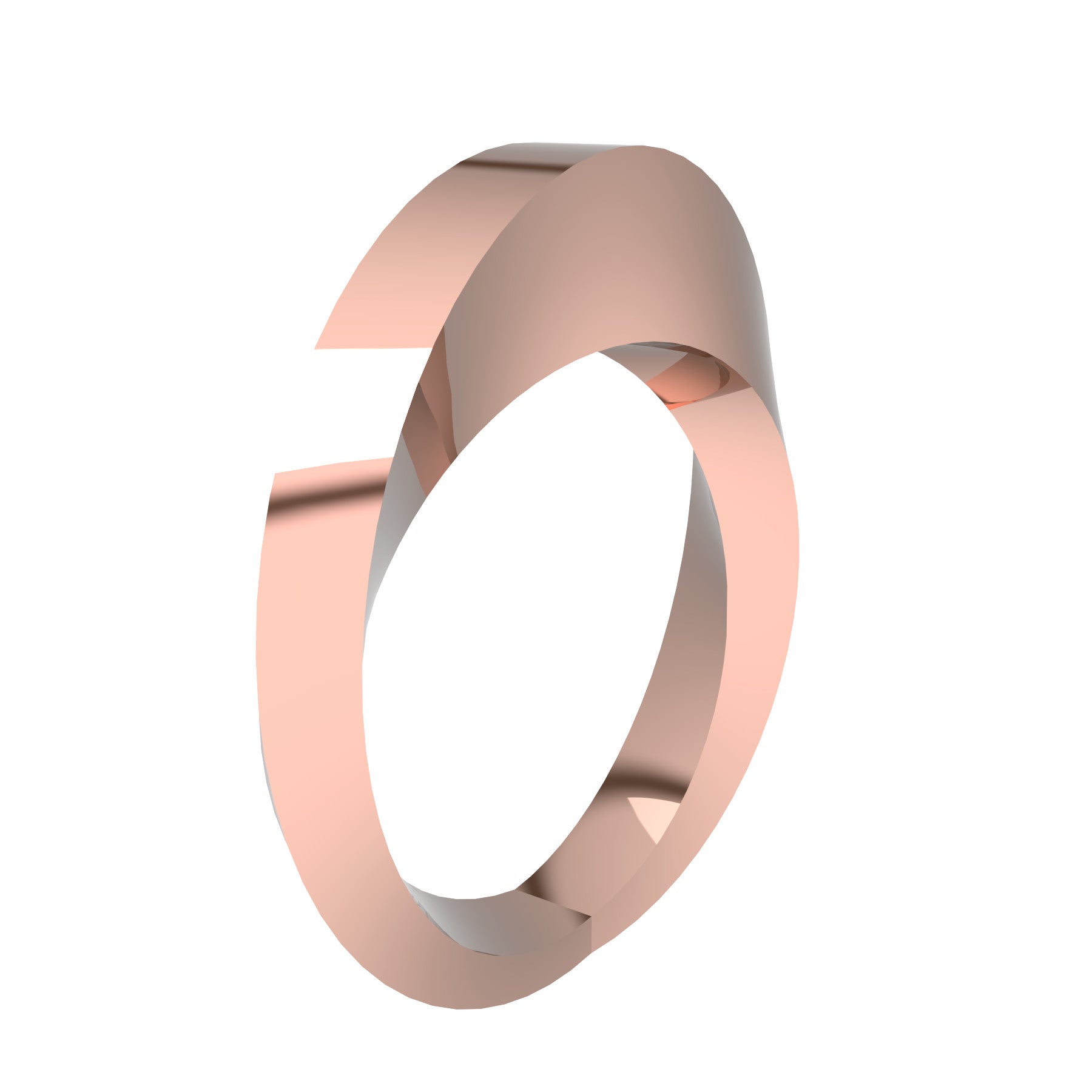 crazy ribbon ring, 18 K pink gold, weight about 11,0 g (0.39 oz) width 3 mm