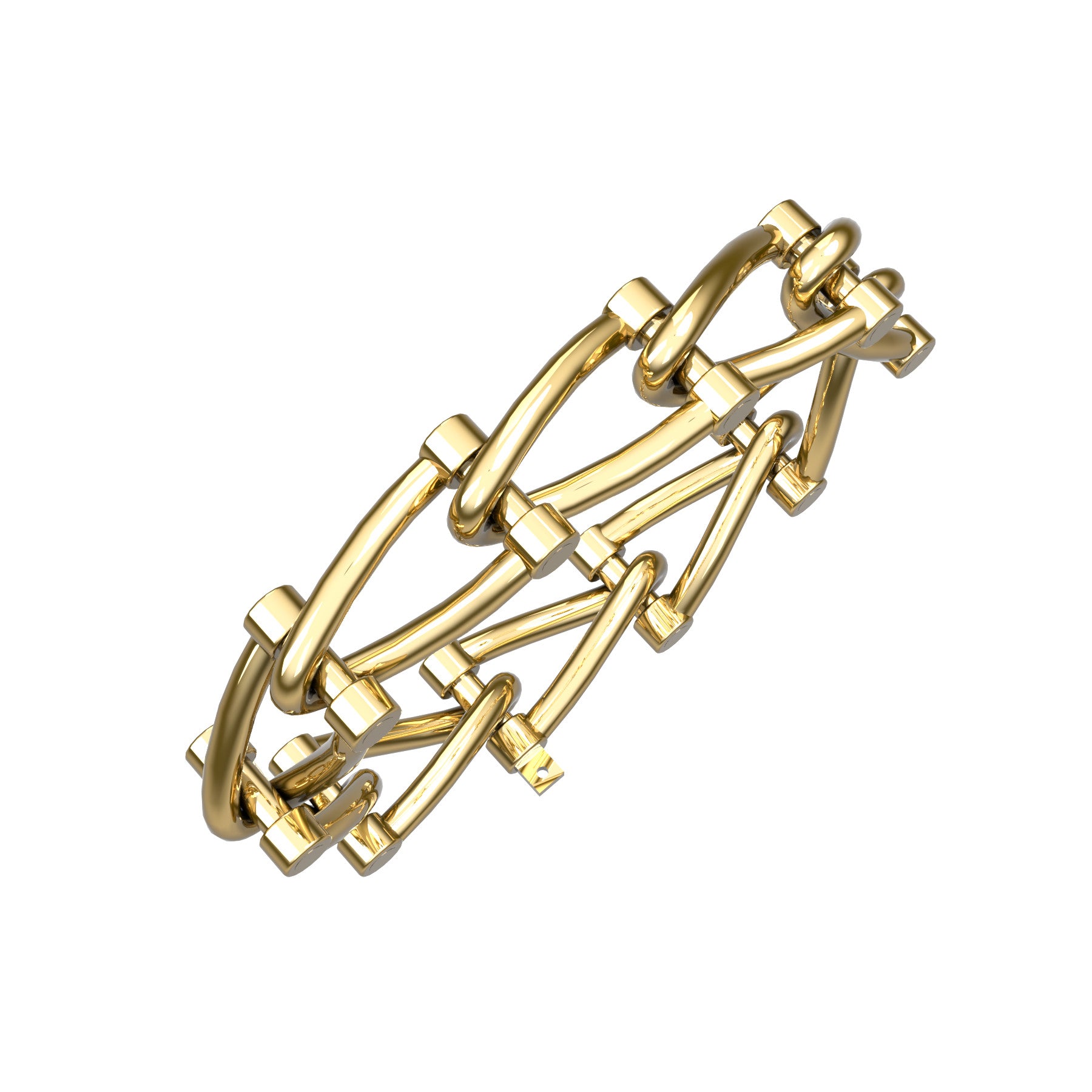 marine links bracelet, 18 K yellow gold, weight about 48,2 to 75,0 g (1.70 to 2.64 oz), width 12 mm max