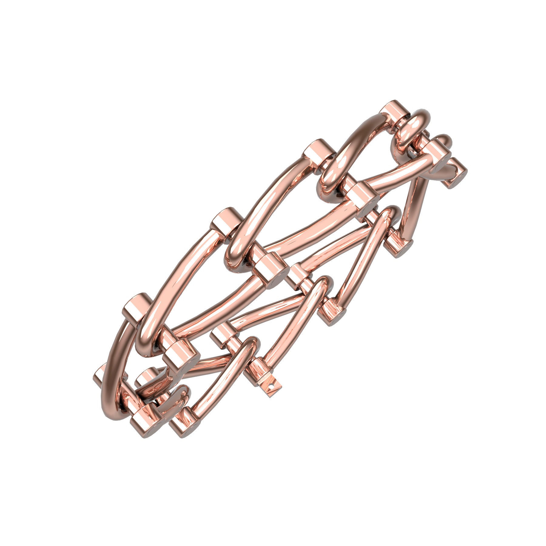 marine links bracelet, 18 K pink gold, weight about 48,2 to 75,0 g (1.70 to 2.64 oz), width 12 mm max