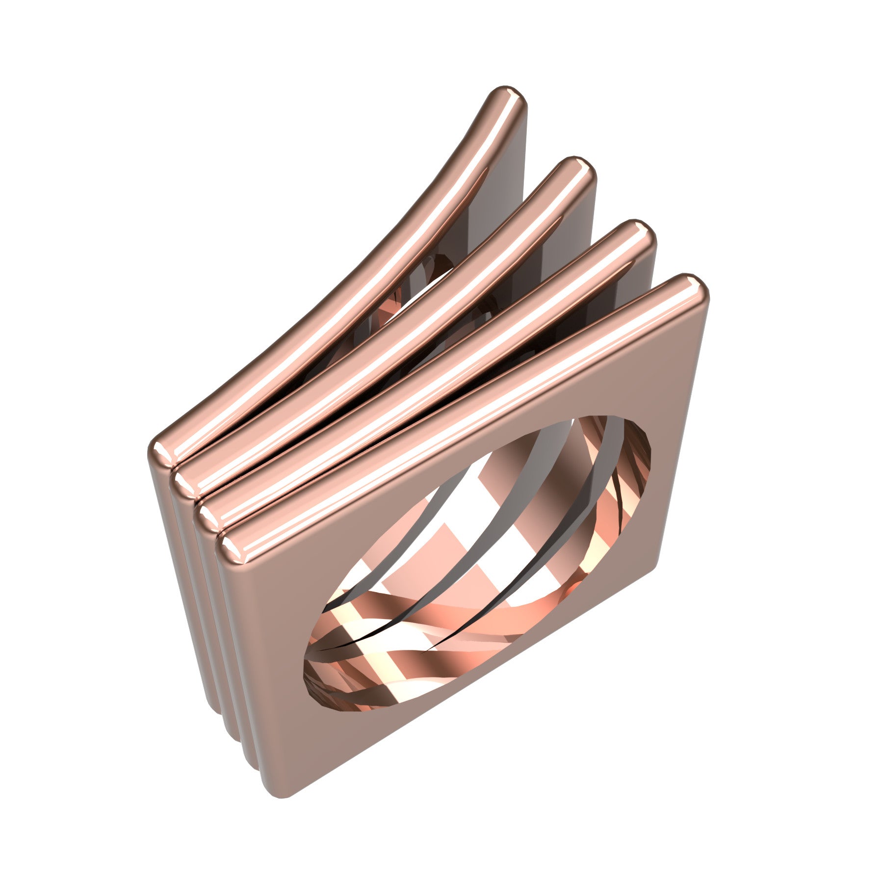 band ring, 18 K pink gold, weight about 20,8 g. (0,73 oz), width 8,7 mm max