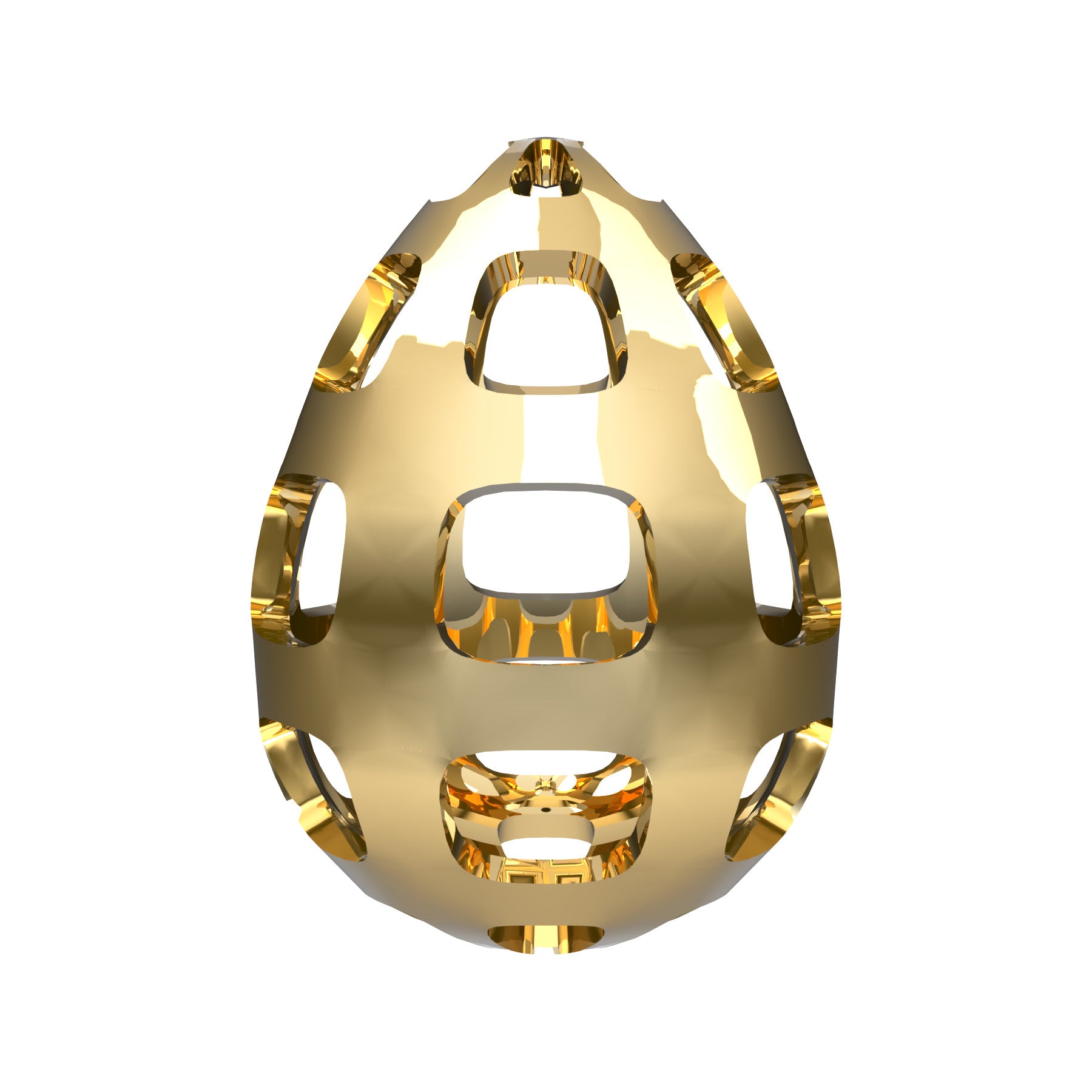 egg bomb pendant, 18 K yellow gold, weight about 16,8 g (0.59 oz), size 28,5x28,5x29,9 mm