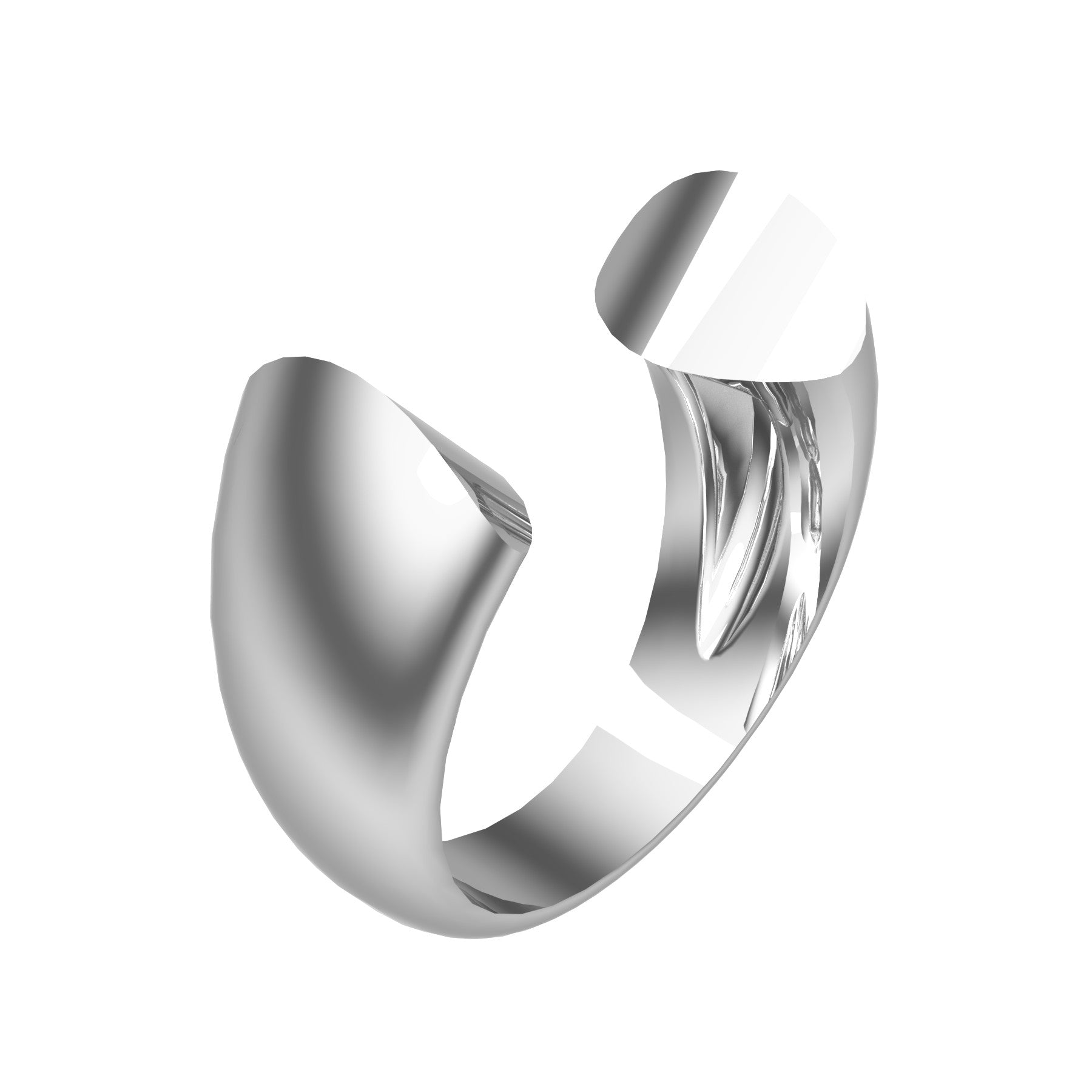 Open ellipse ring, 18 karat white gold , weight about 11,50 g (0,40 oz),  width 10 mm