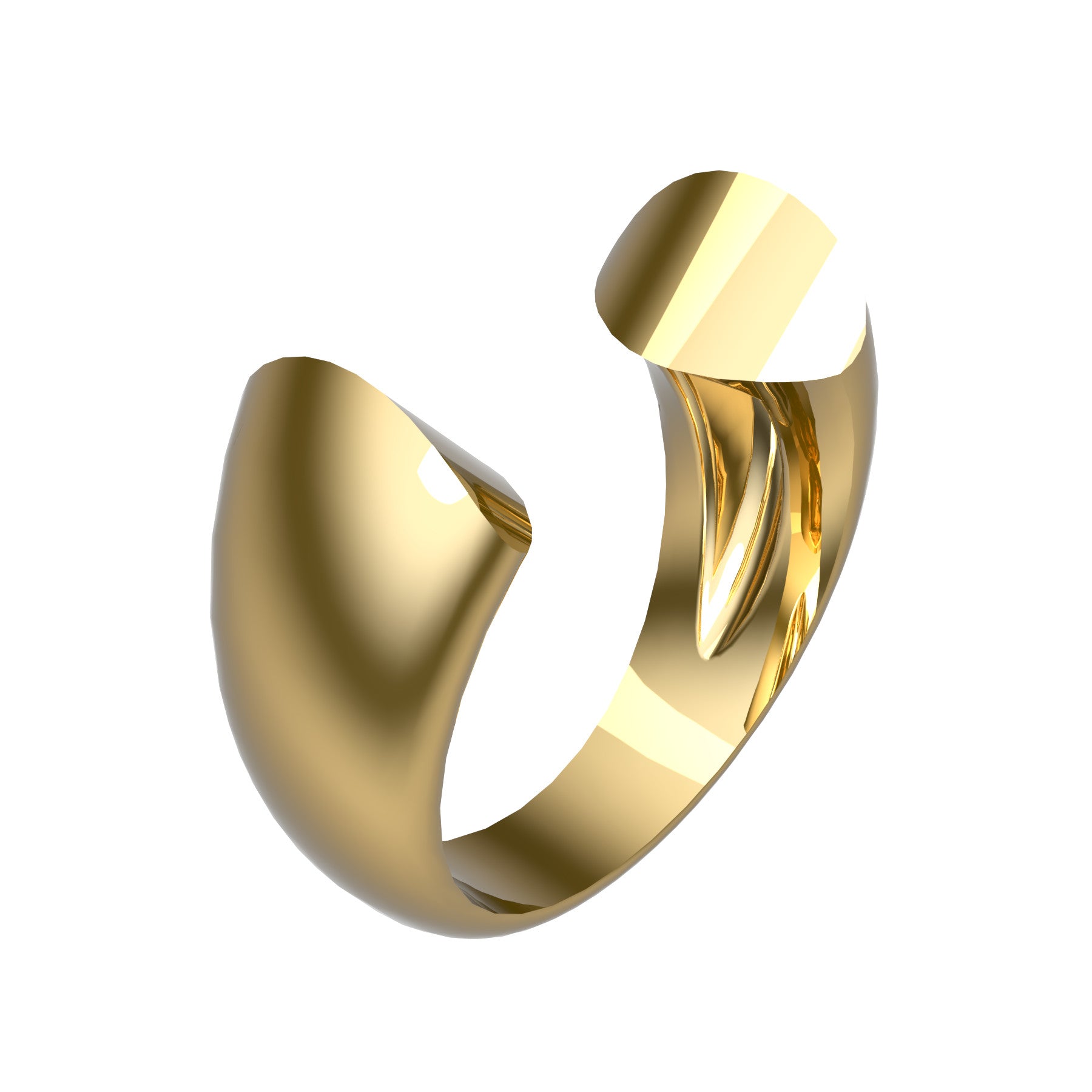 Open ellipse ring, 18 karat yellow gold , weight about 11,00 g (0,39 oz),  width 10 mm