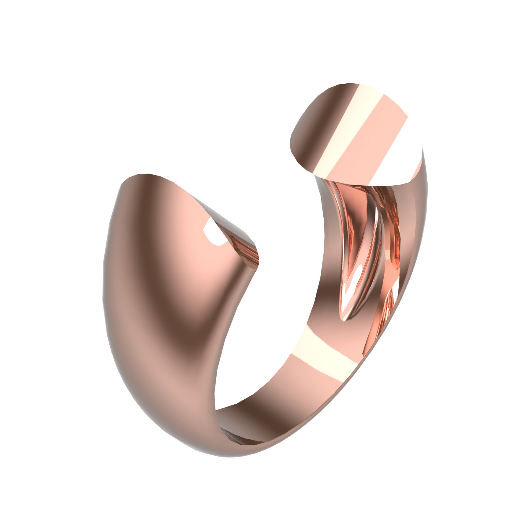 Open ellipse ring, 18 karat pink gold , weight about 11,00 g (0,39 oz), width 10 mm