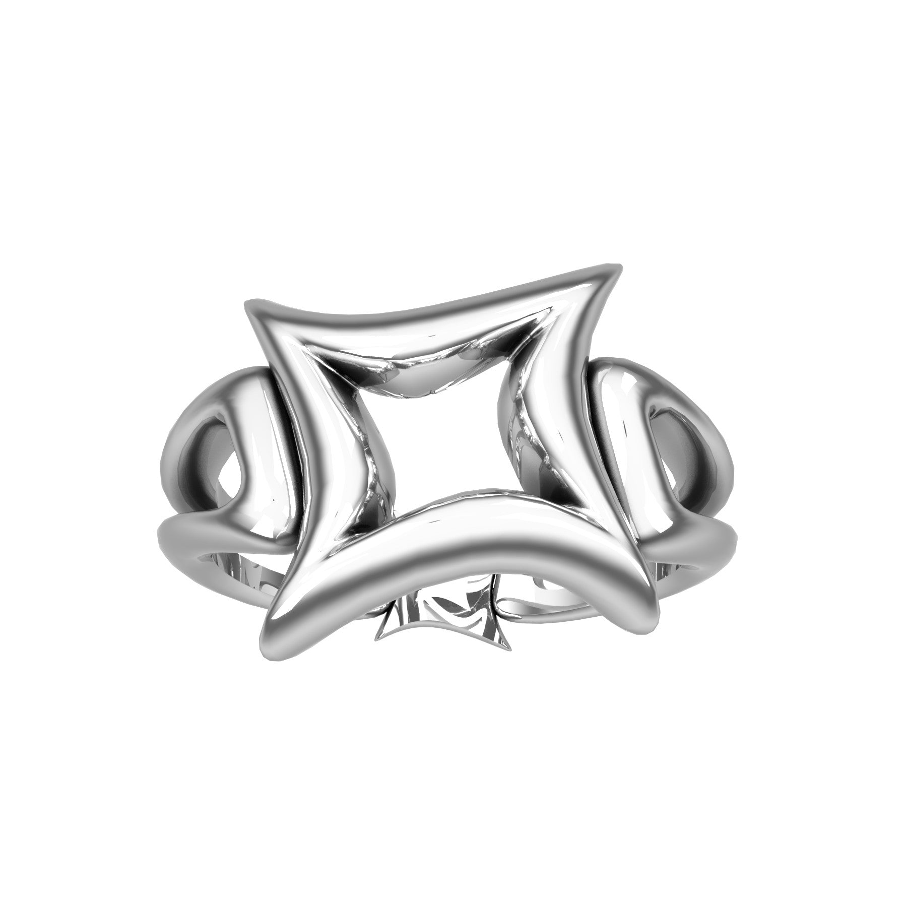 etoile bizarre ring, sterling silver, weight about 3,9 g. (0.14 oz), width 13,5 mm max