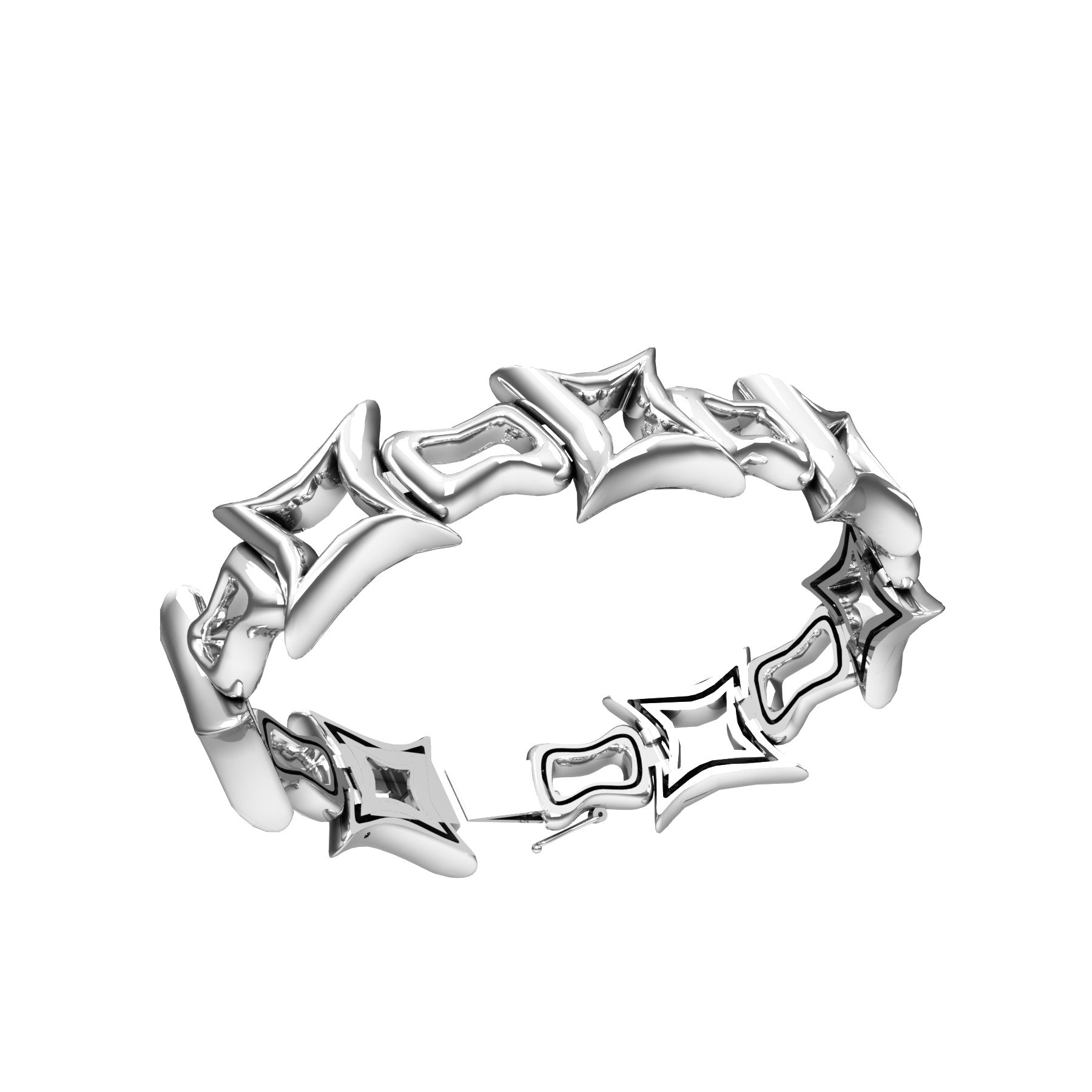 star link bracelet, 18 K white gold, width 16,5 mm