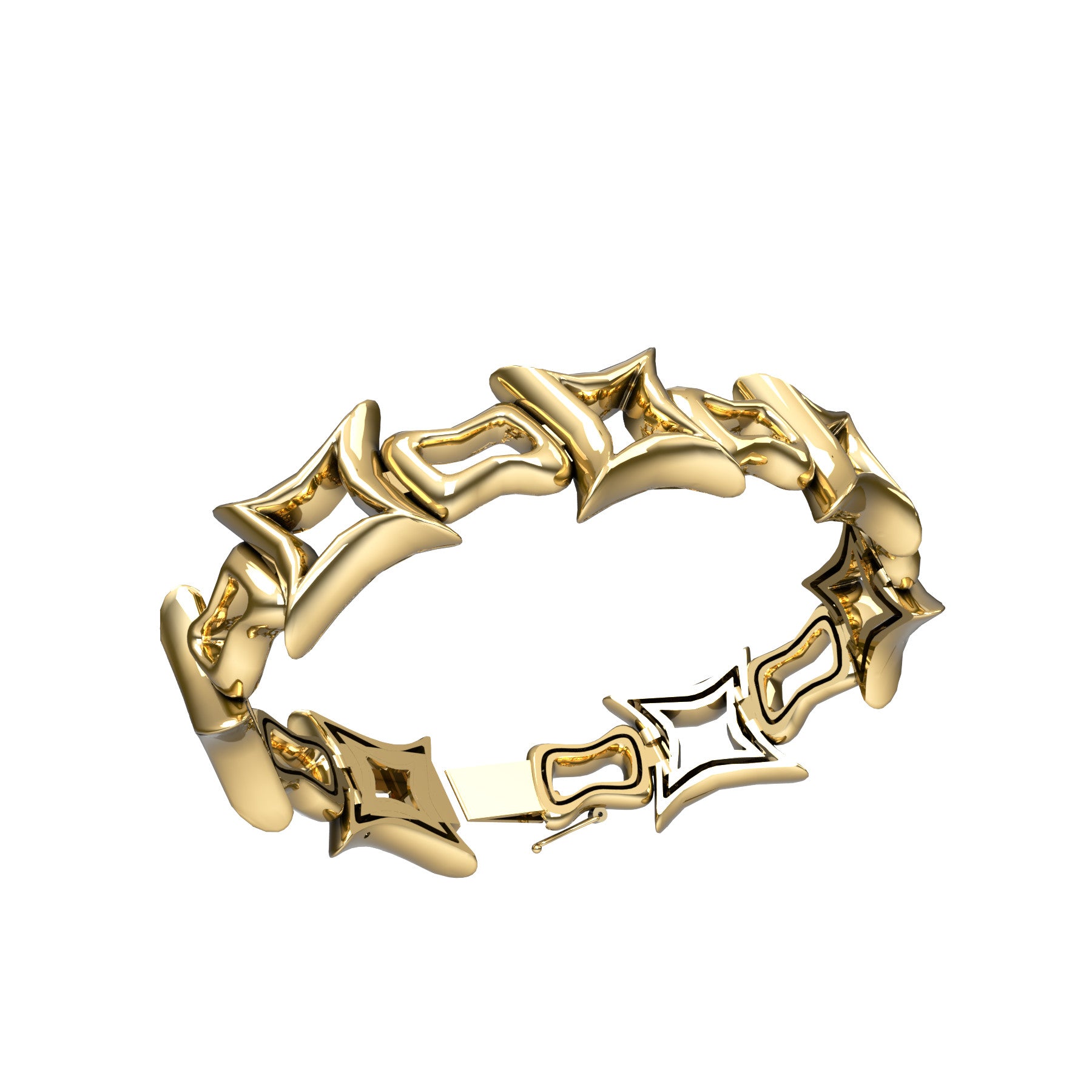 star link bracelet, 18 K yellow gold, widht 16,5 mm