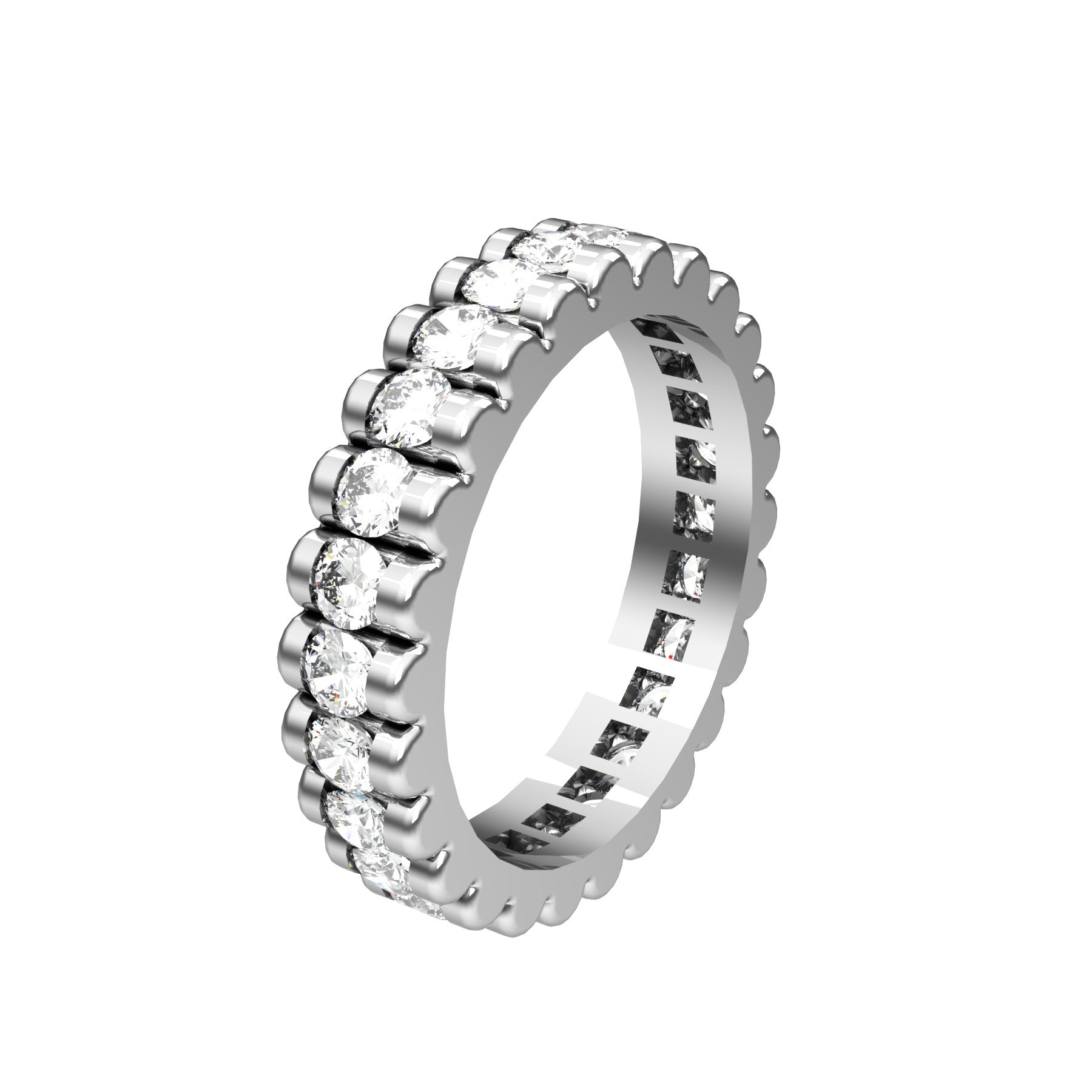 loving flower wedding band, 18 k white gold, 0,05 ct round natural diamonds, weight about 4,5 g. (0.16 oz), width 4,20 mm