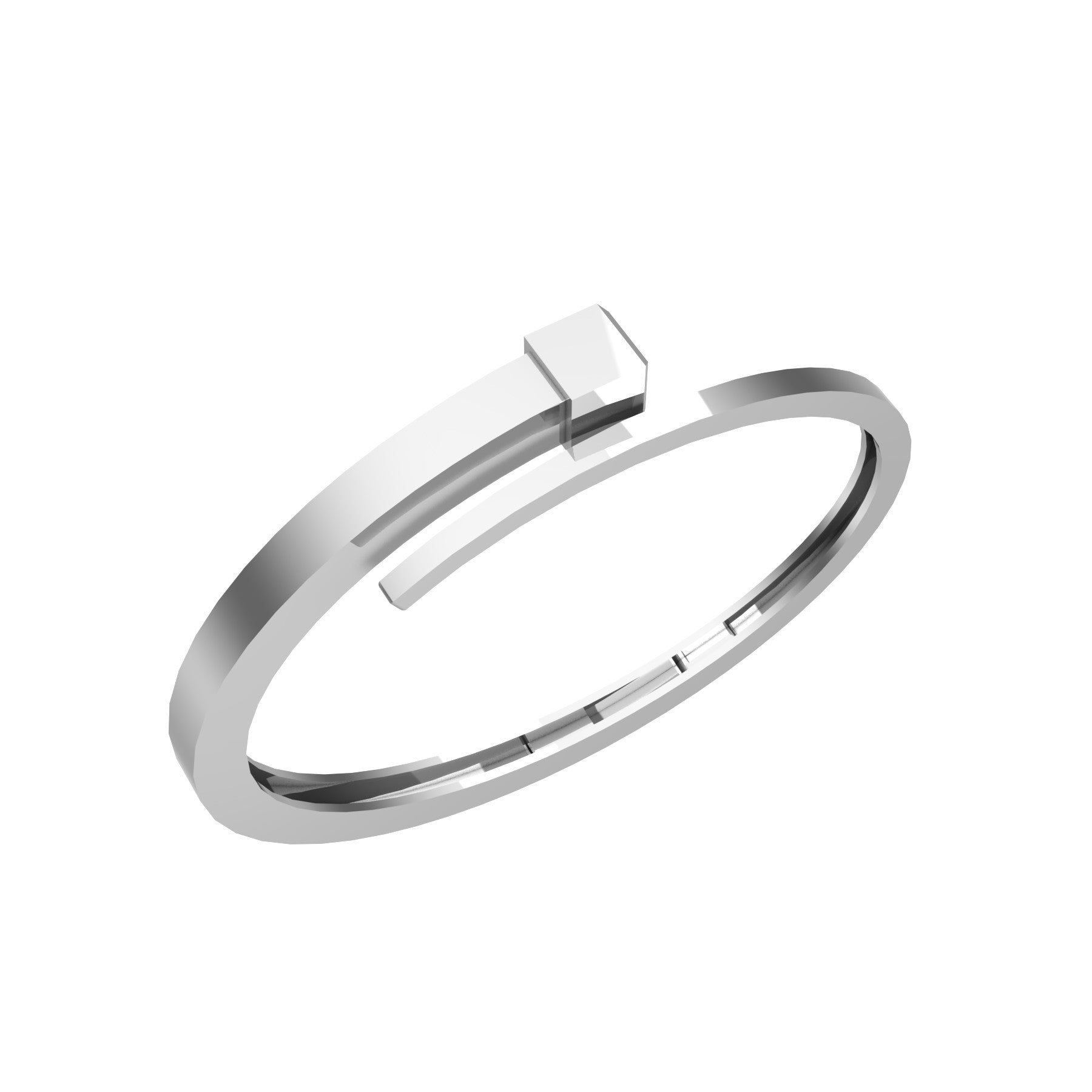 lucky nail bracelet, sterling silver, weight about 24,5 g (0.86 oz), width 8 mm max