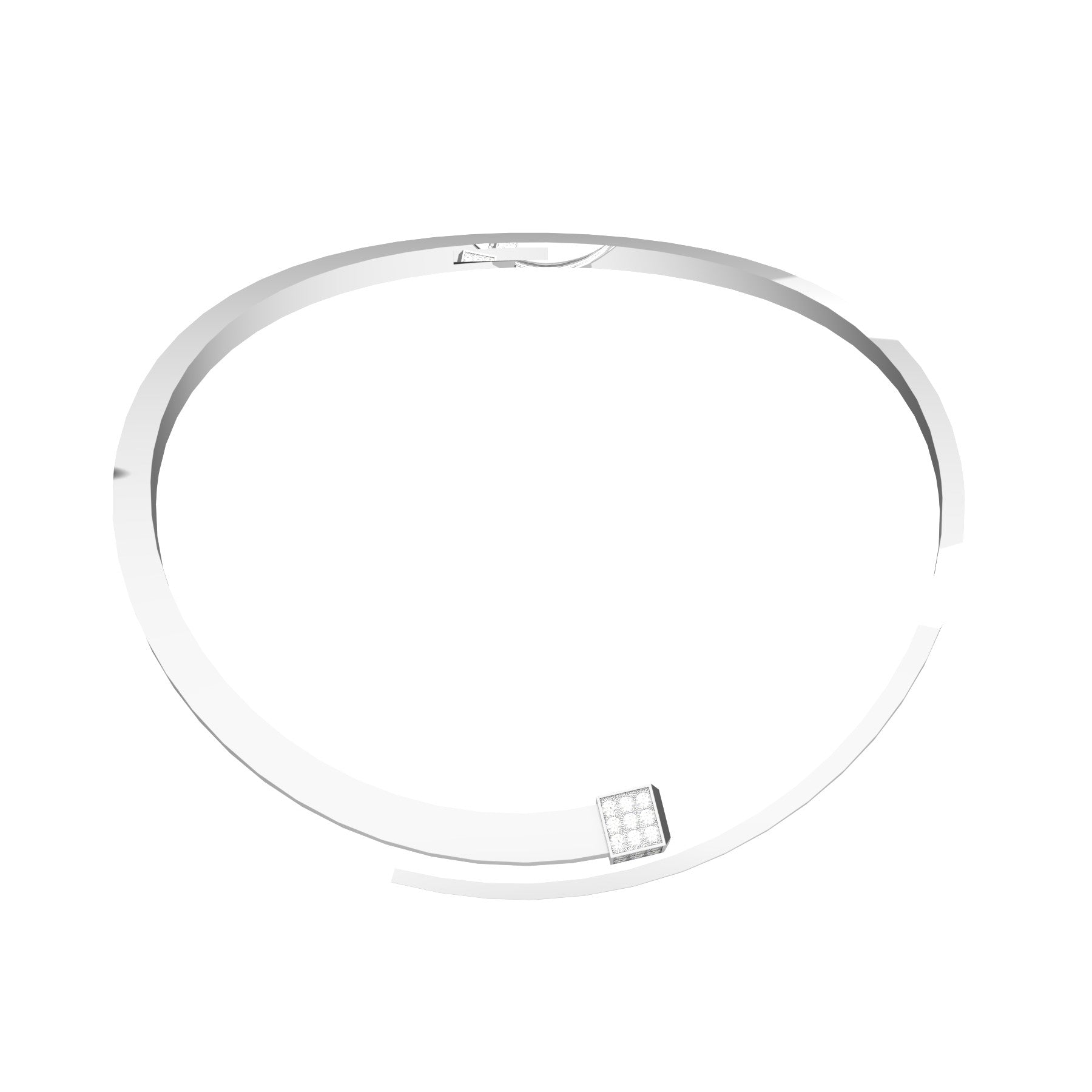 lucky nail necklace, natural round diamonds, 18 K white gold, weight about 57,9 to 74,5 g (2.04 to 2.63 oz), width 8 mm max