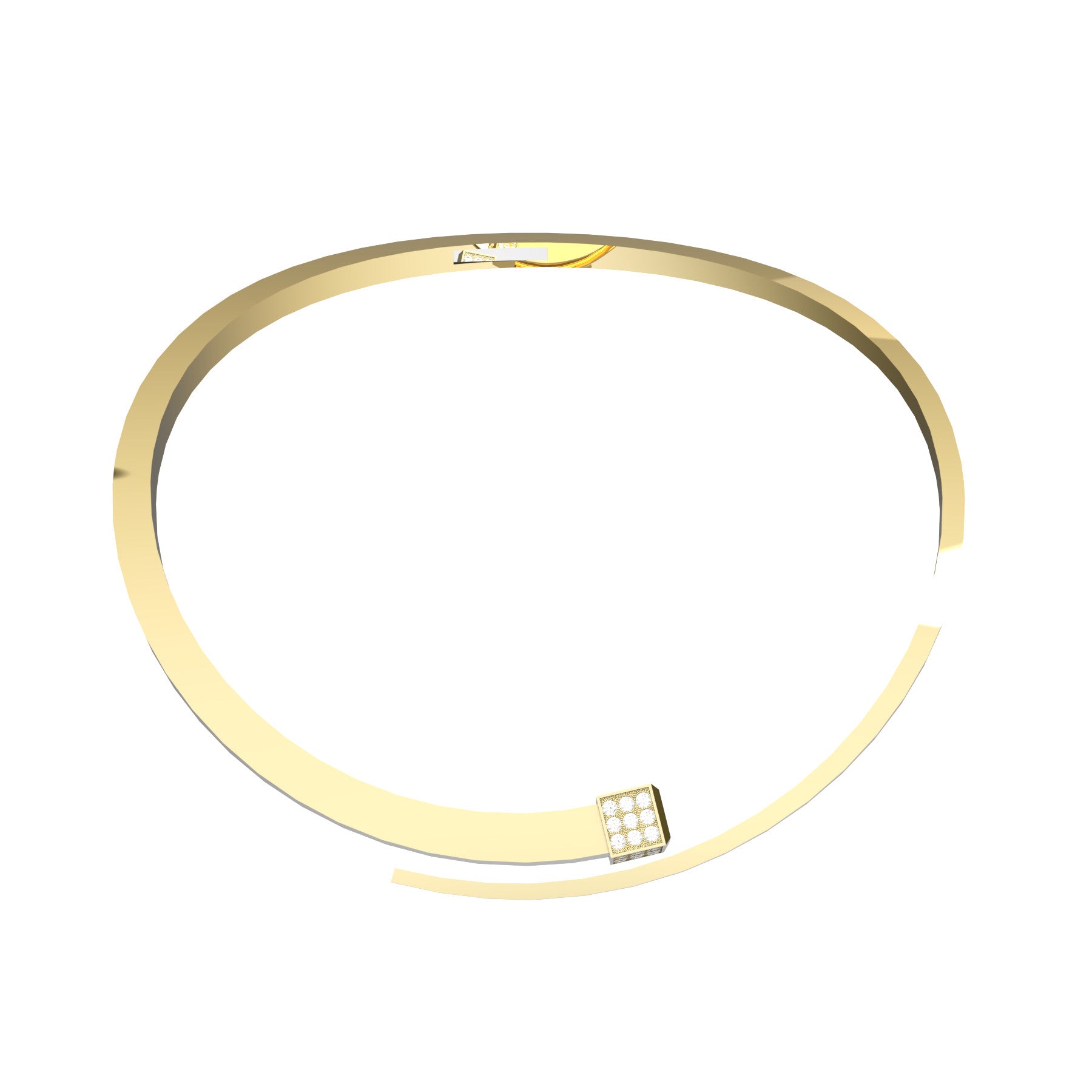 lucky nail necklace, natural round diamonds, 18 K yellow gold, weight about 55,3 to 71,0 g (1.95 to 2.50 oz), width 8 mm max