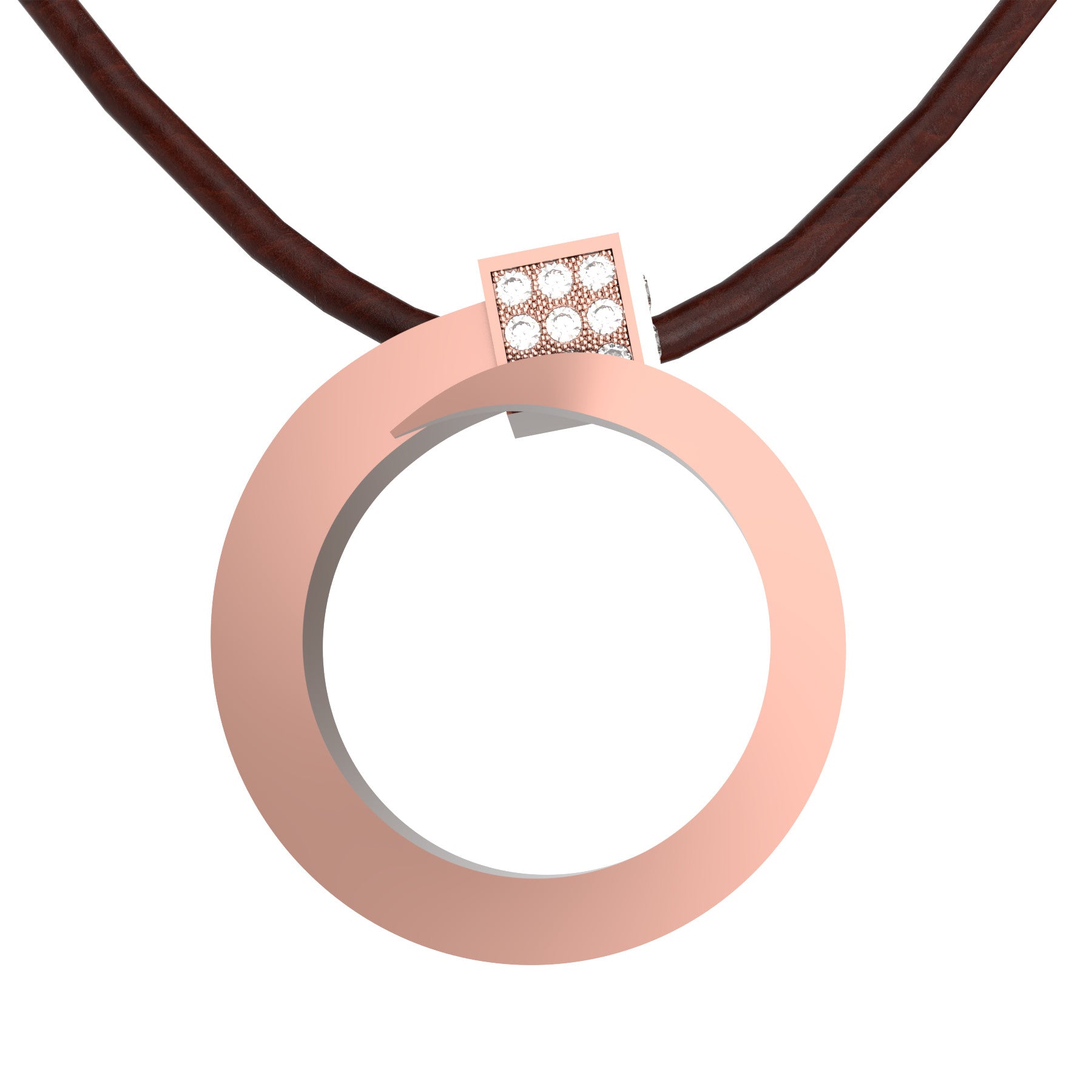 lucky nail pendant, natural round diamonds, 18 K pink gold, weight about 8,1 g (0.28 oz), width 8 mm max diameter 27,0 mm max