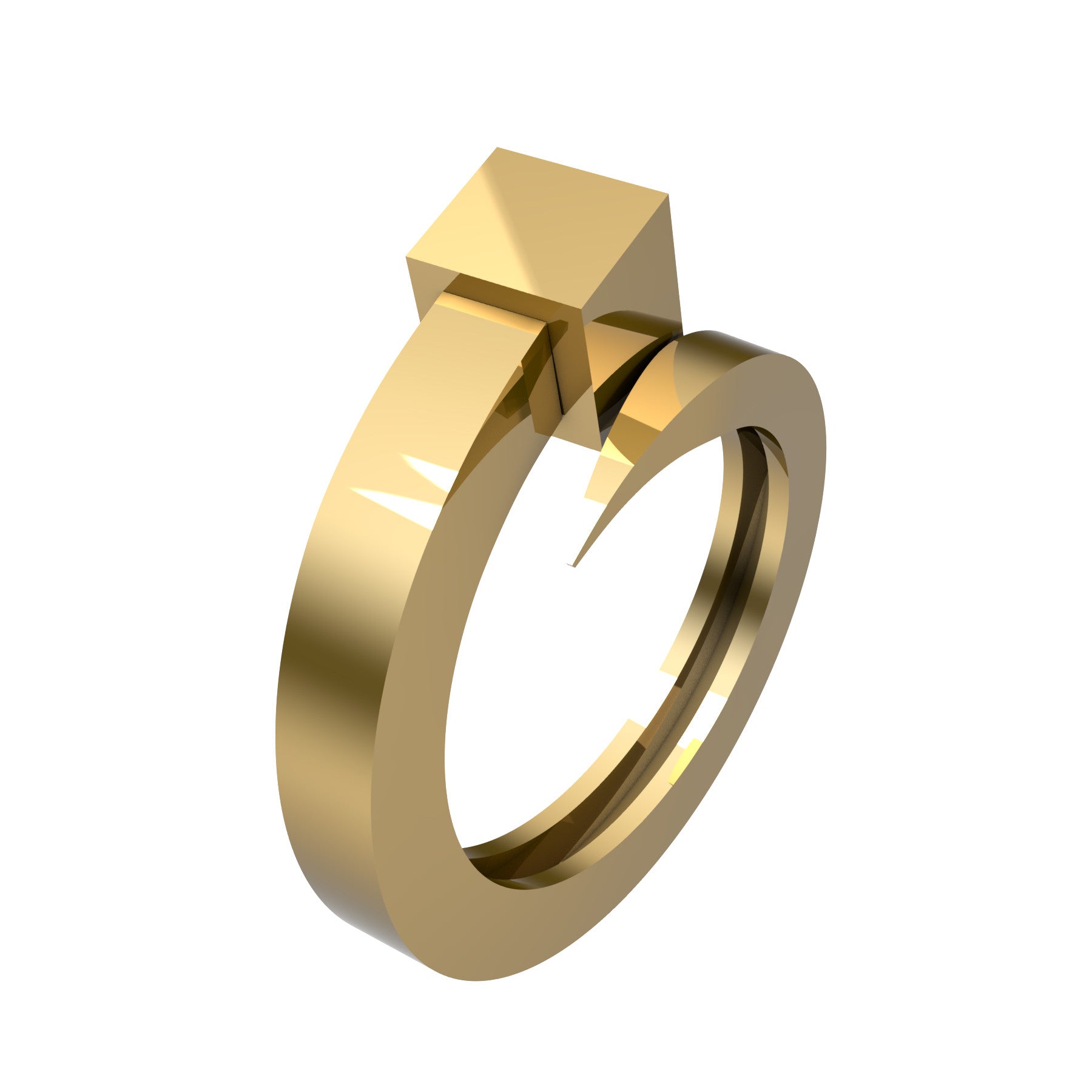 lucky Nail Ring, 18 k yellow gold weight about 8,00 g (0,28 oz); width 8,70 mm