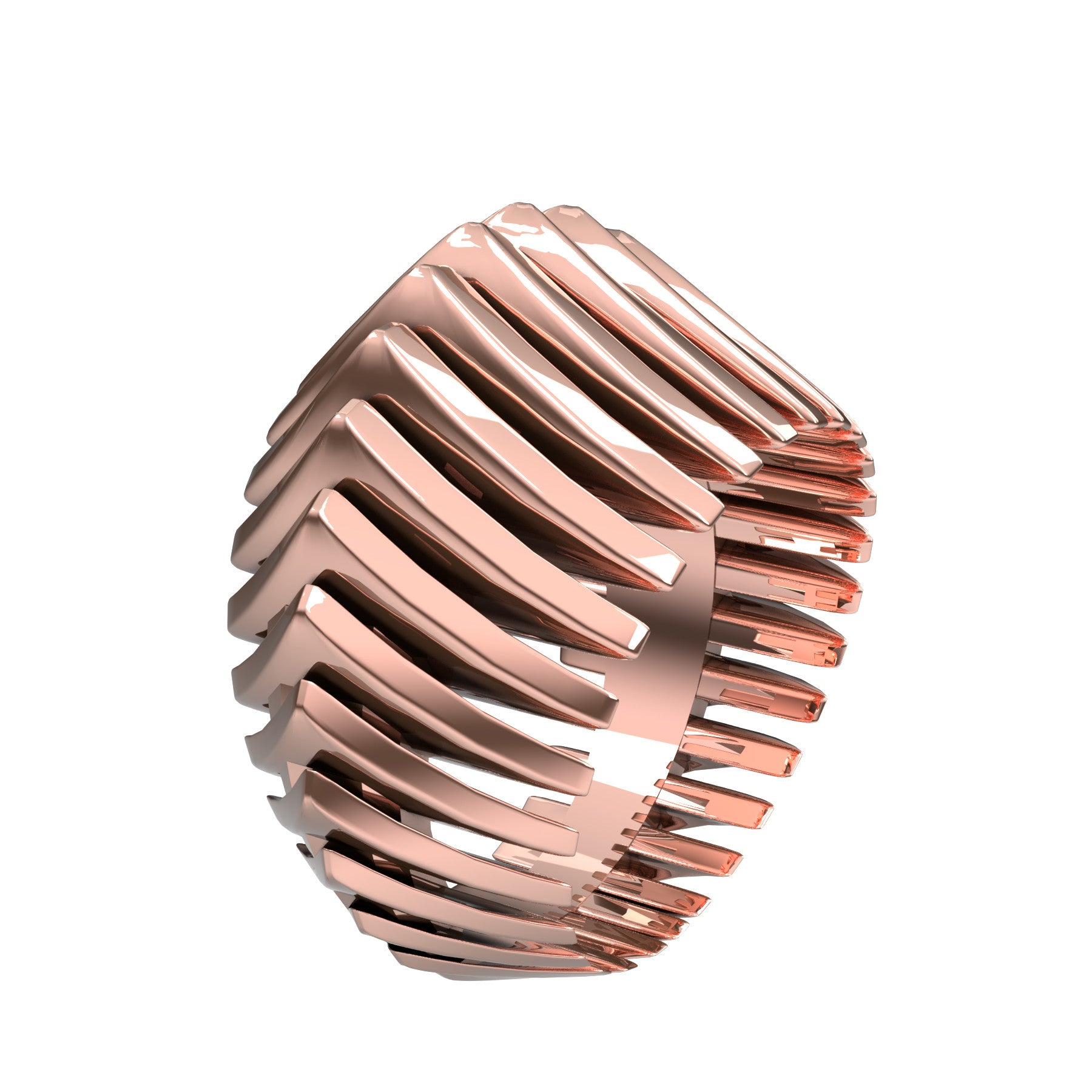 mekkano ring, 18 K pink gold, weight about 14,5 g. (0.51 oz), width 15,6 mm max