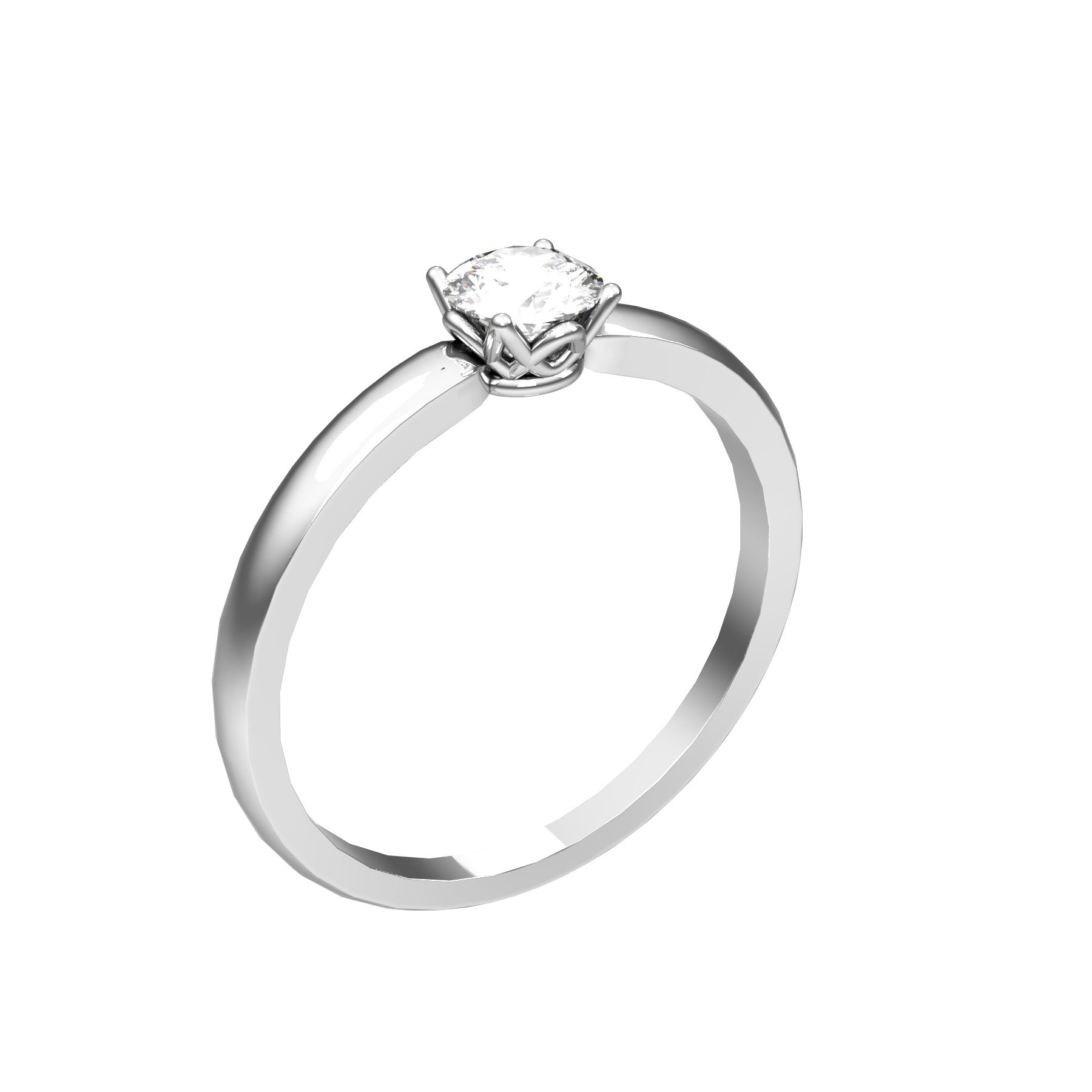 solitaire ring, 18 k white gold, 0,30 ct round natural diamond, weight about 2,30 g, (0.08 oz)