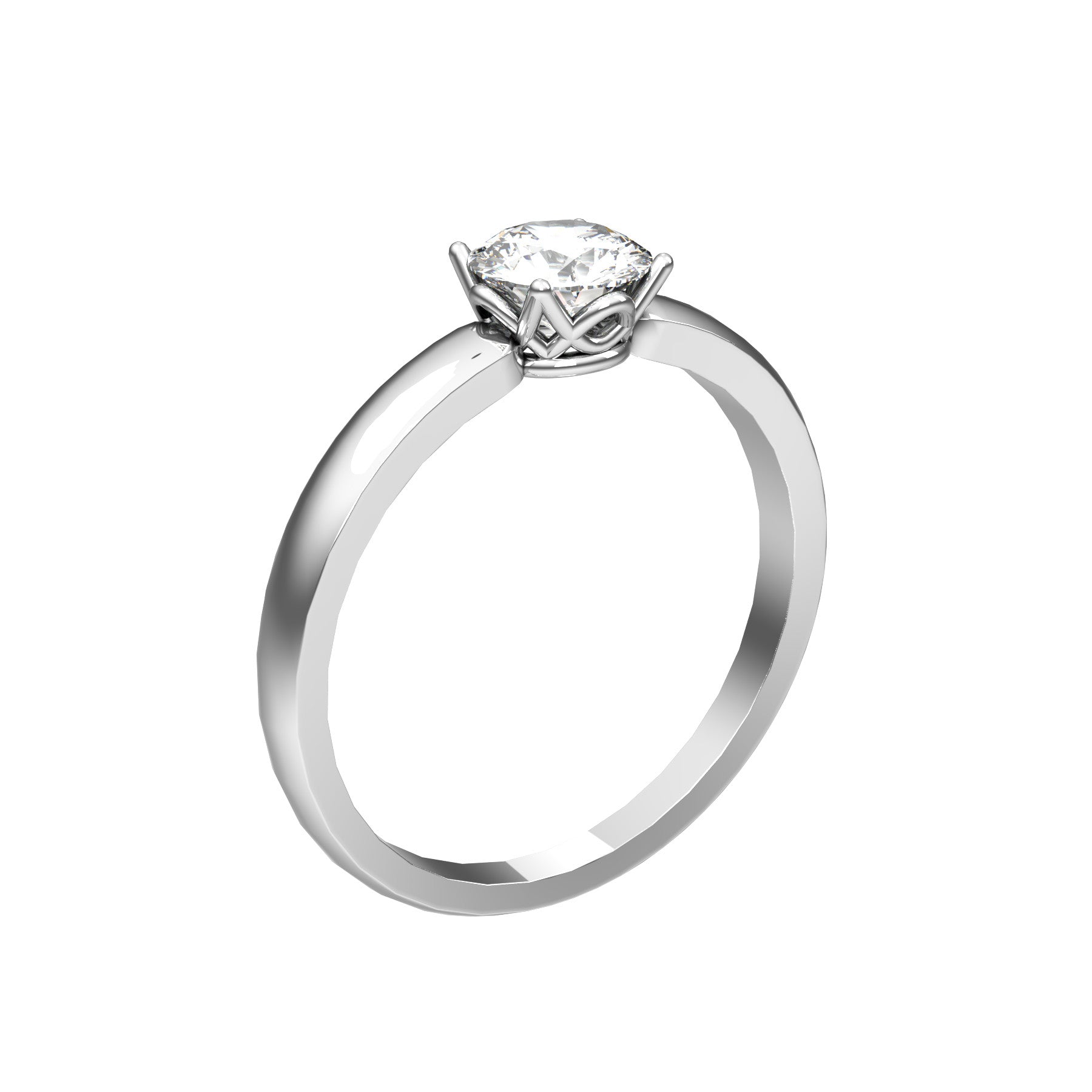 solitaire ring, 18 k white gold, 0,50 ct round natural diamond, weight about 2,60 g, (0.09 oz)