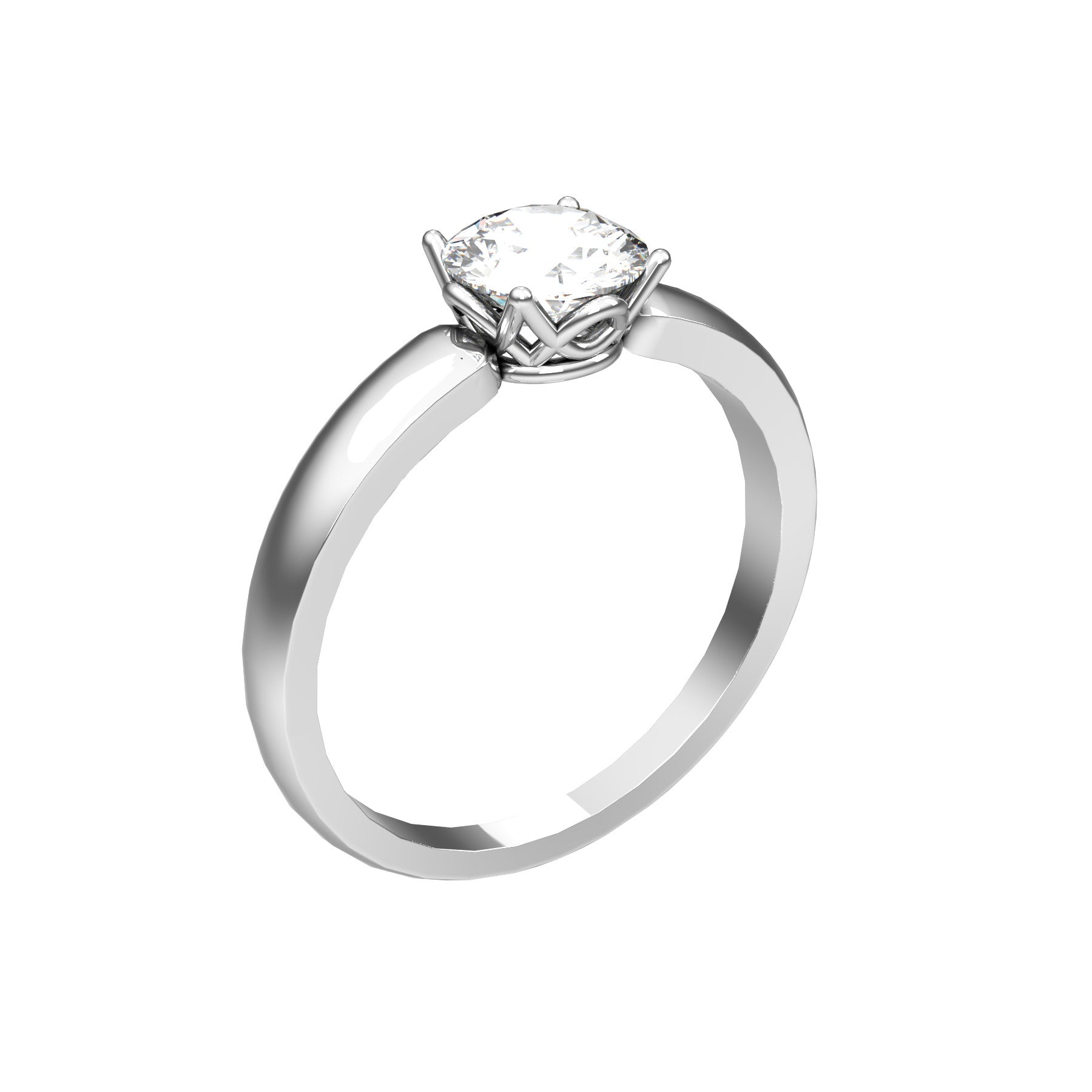 solitaire ring, 18 k white gold, 0,70 ct round natural diamond, weight about 3,0 g, (0.11 oz)