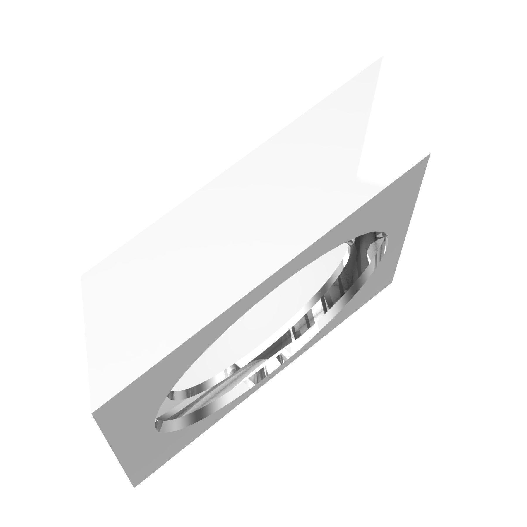 oblique ring, 18 K white gold, weight about 11,8 g. (0.42 oz), width 8,0 mm