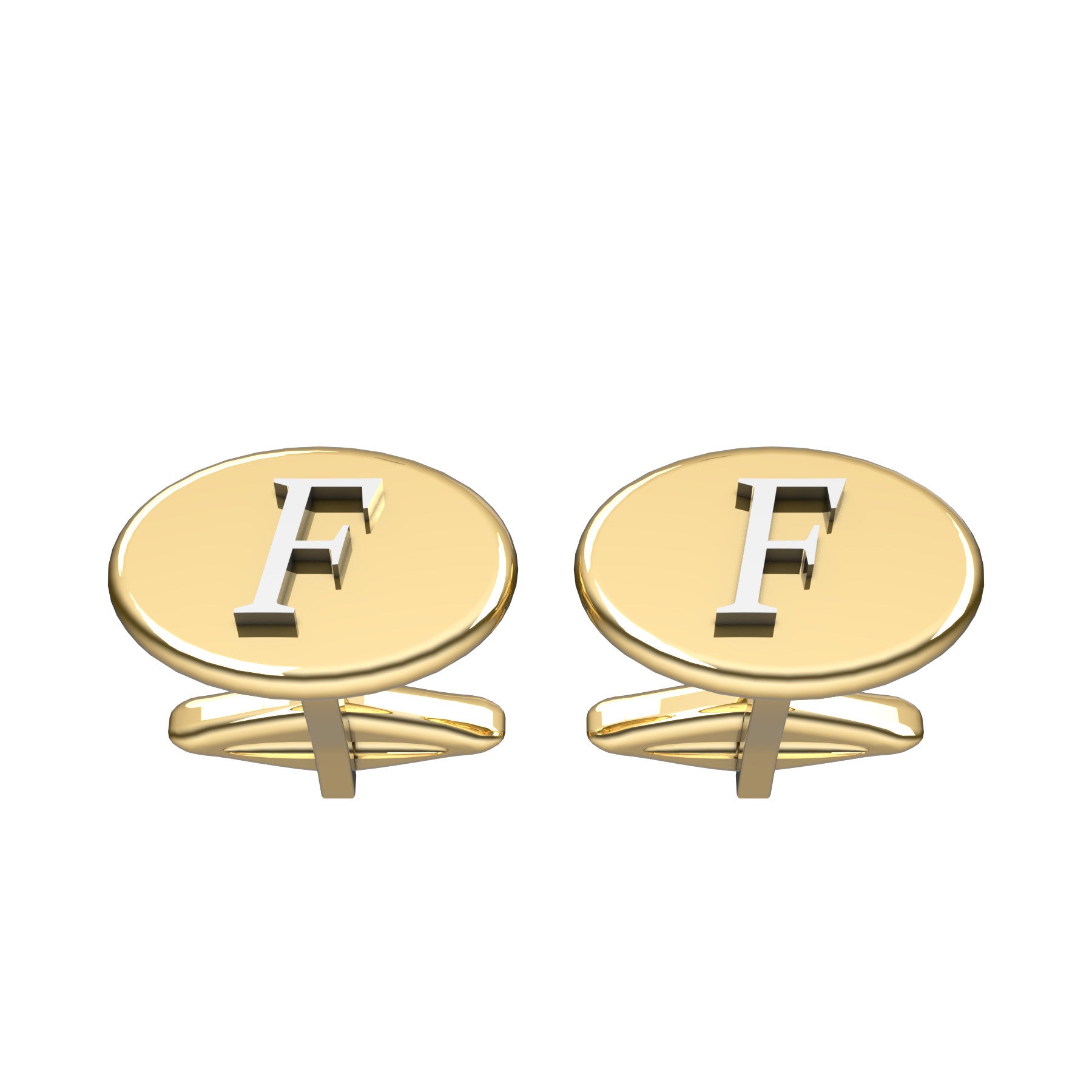 oval cufflinks, 18 K yellow gold, weight about 13,2 g (0.47 oz) size 13x18x3 mm 