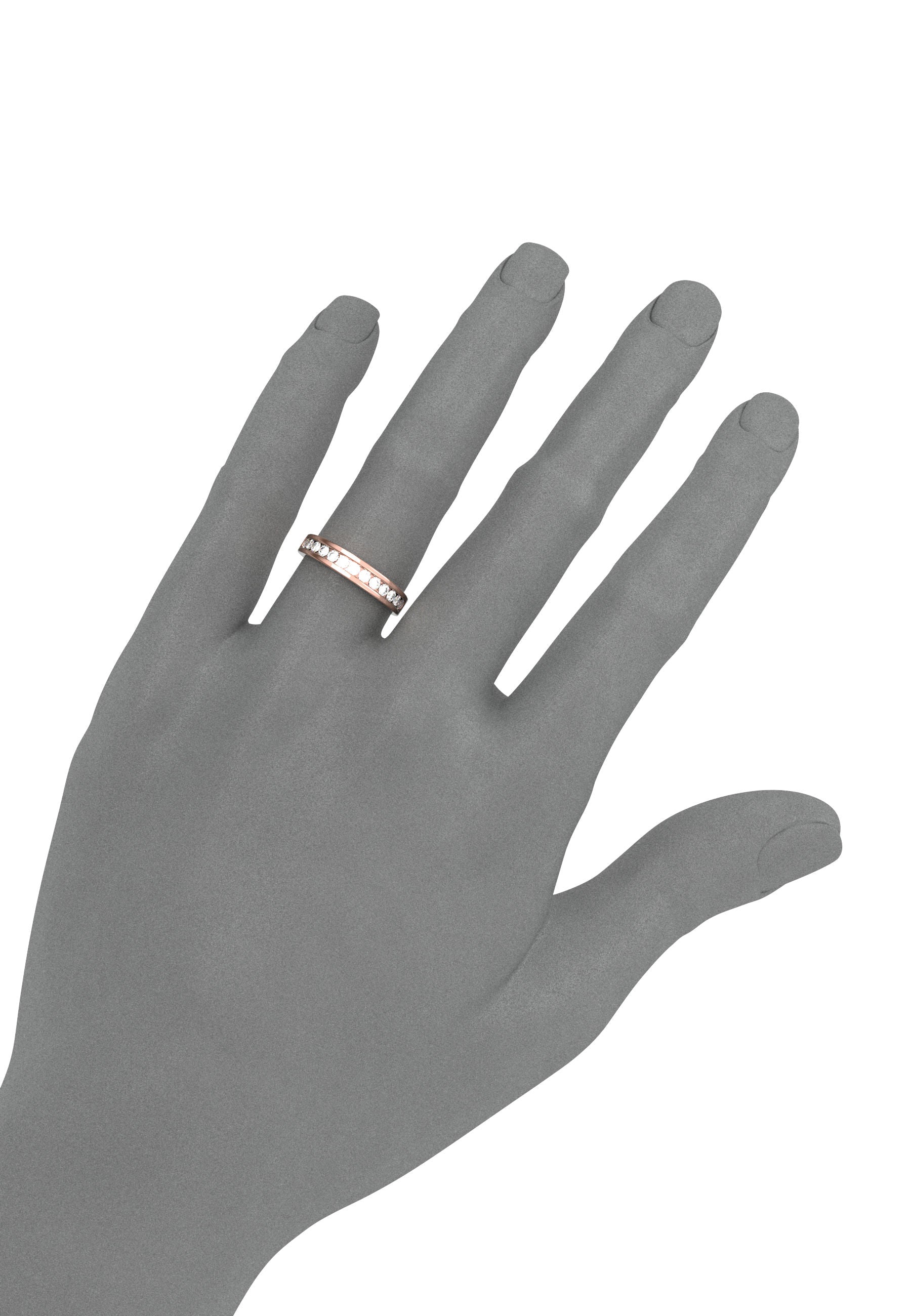 Perpetual half wedding band, 4,00 mm