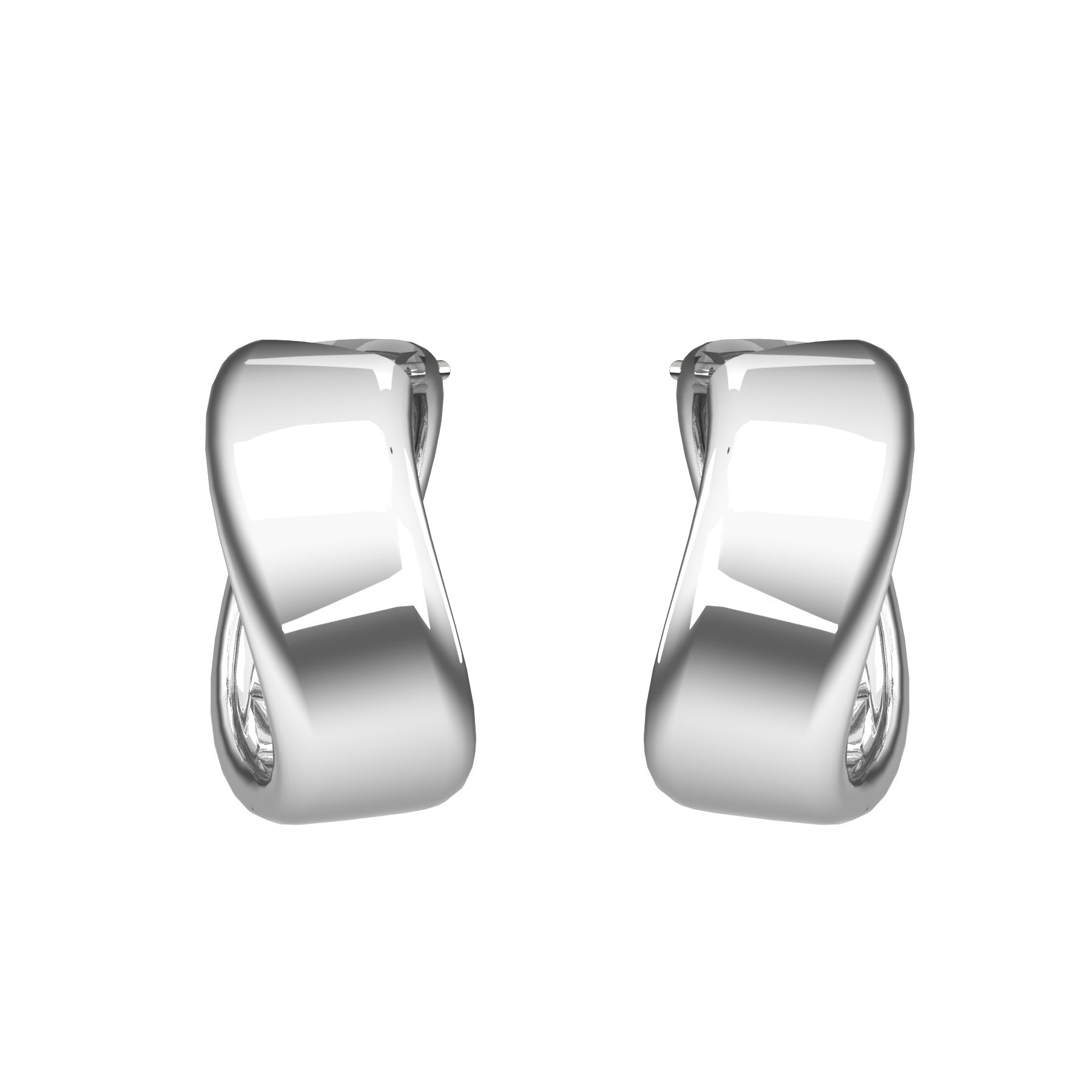 pli fluide earrings, sterling silver, weight about 8,0 g (0,28 oz.), diameter 20 mm