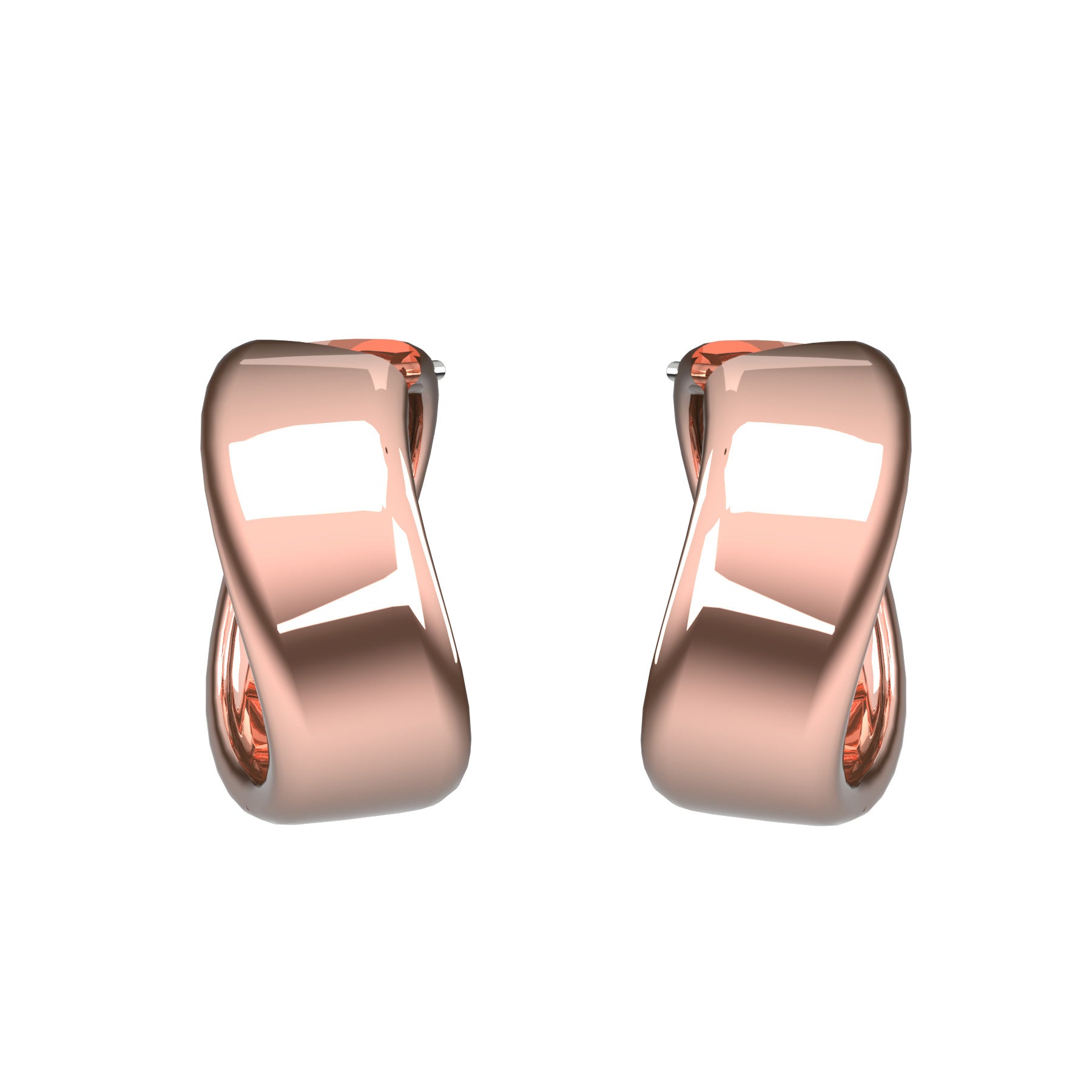 pli fluide earrings, 18 k pink gold, weight about 11,8 g (0,41 oz.), diameter 20 mm