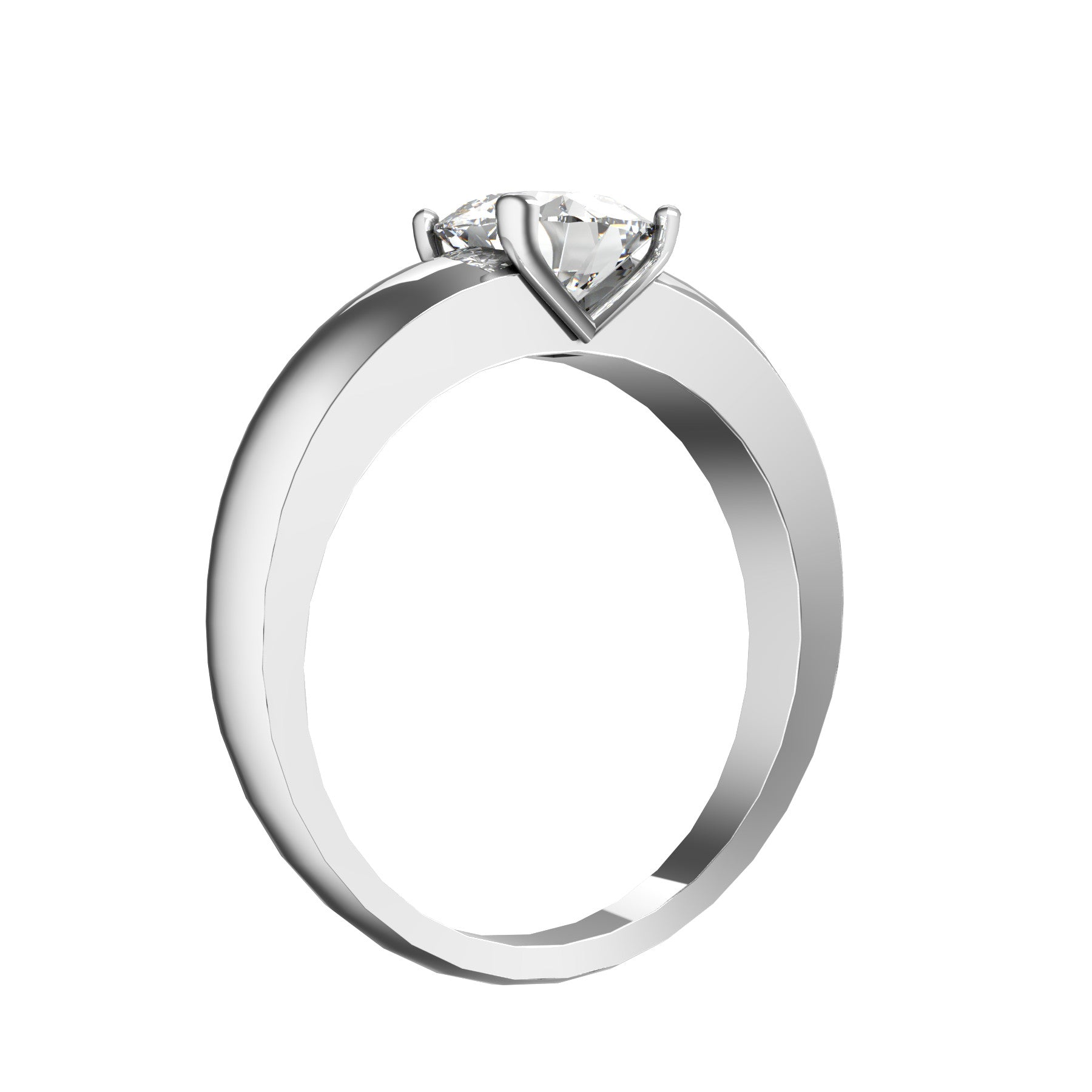 solitaire ring, 18 k white gold, 1,00 ct round natural diamond, weight about 6,2 g, (0.22 oz)
